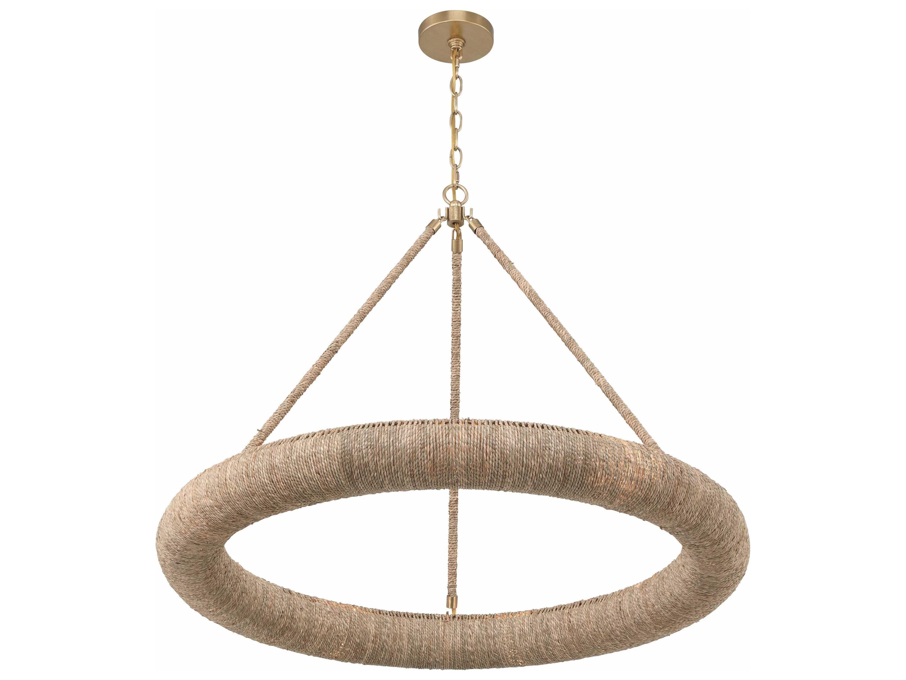 Crystorama Oakley 8-Light Soft Gold Brown Pendant