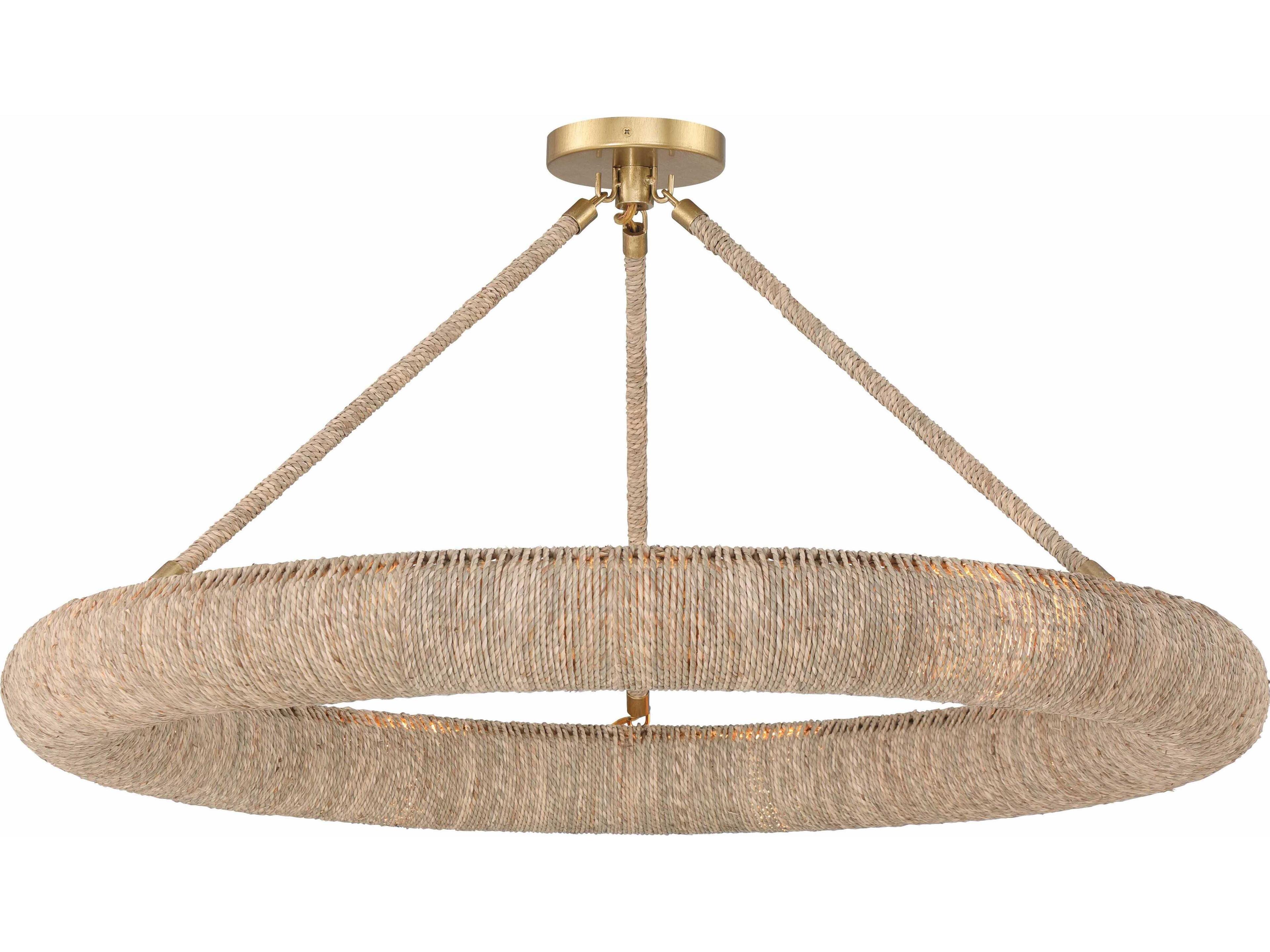 Oakley 8-Light Soft Gold Brown Semi Flush Mount