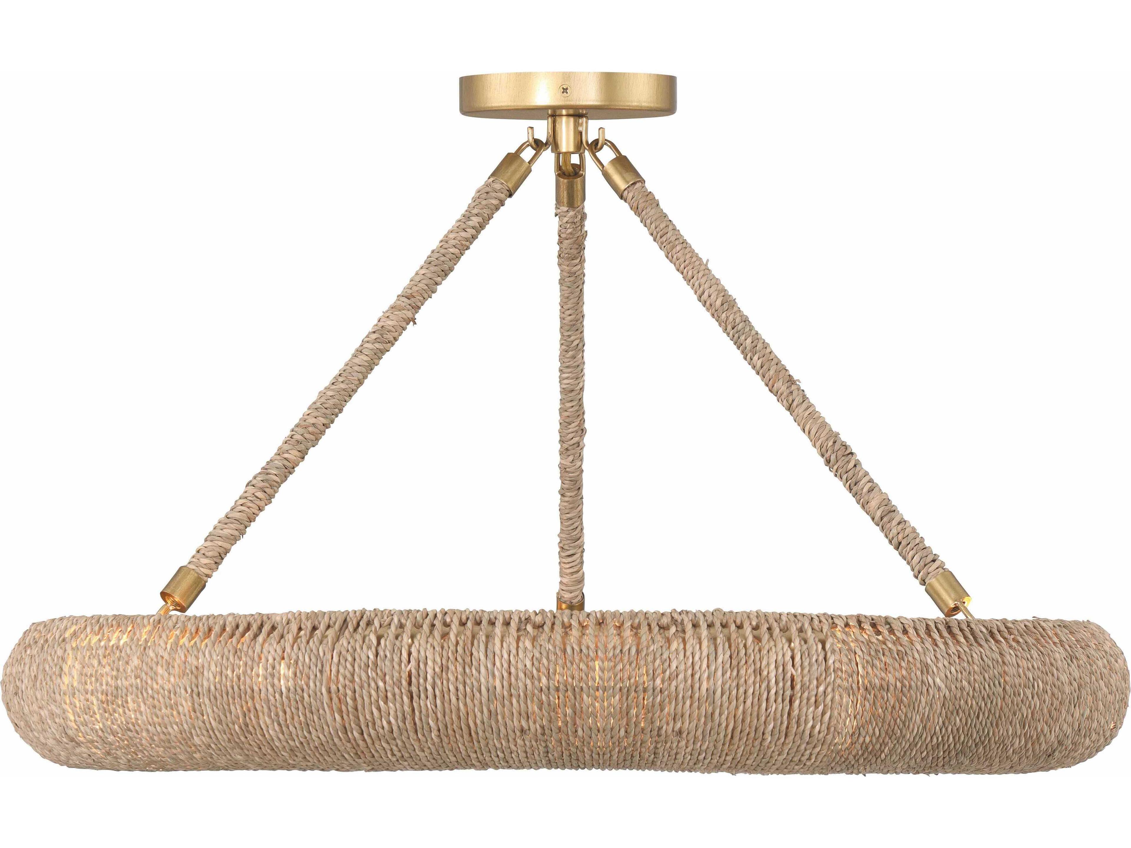 Crystorama Oakley 8-Light Soft Gold Brown Semi Flush Mount