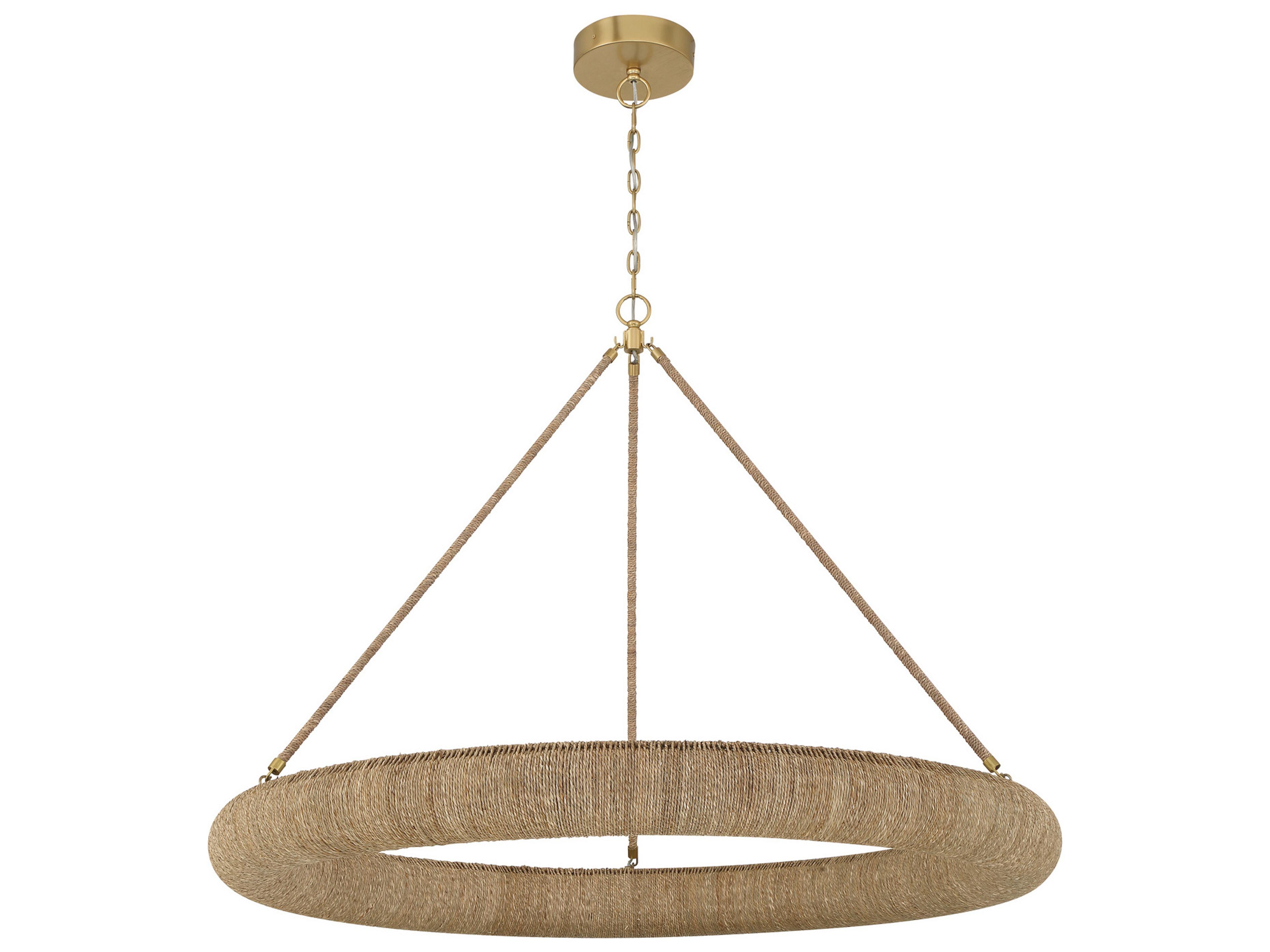 Crystorama Oakley 1-Light Tan Brown Round Pendant