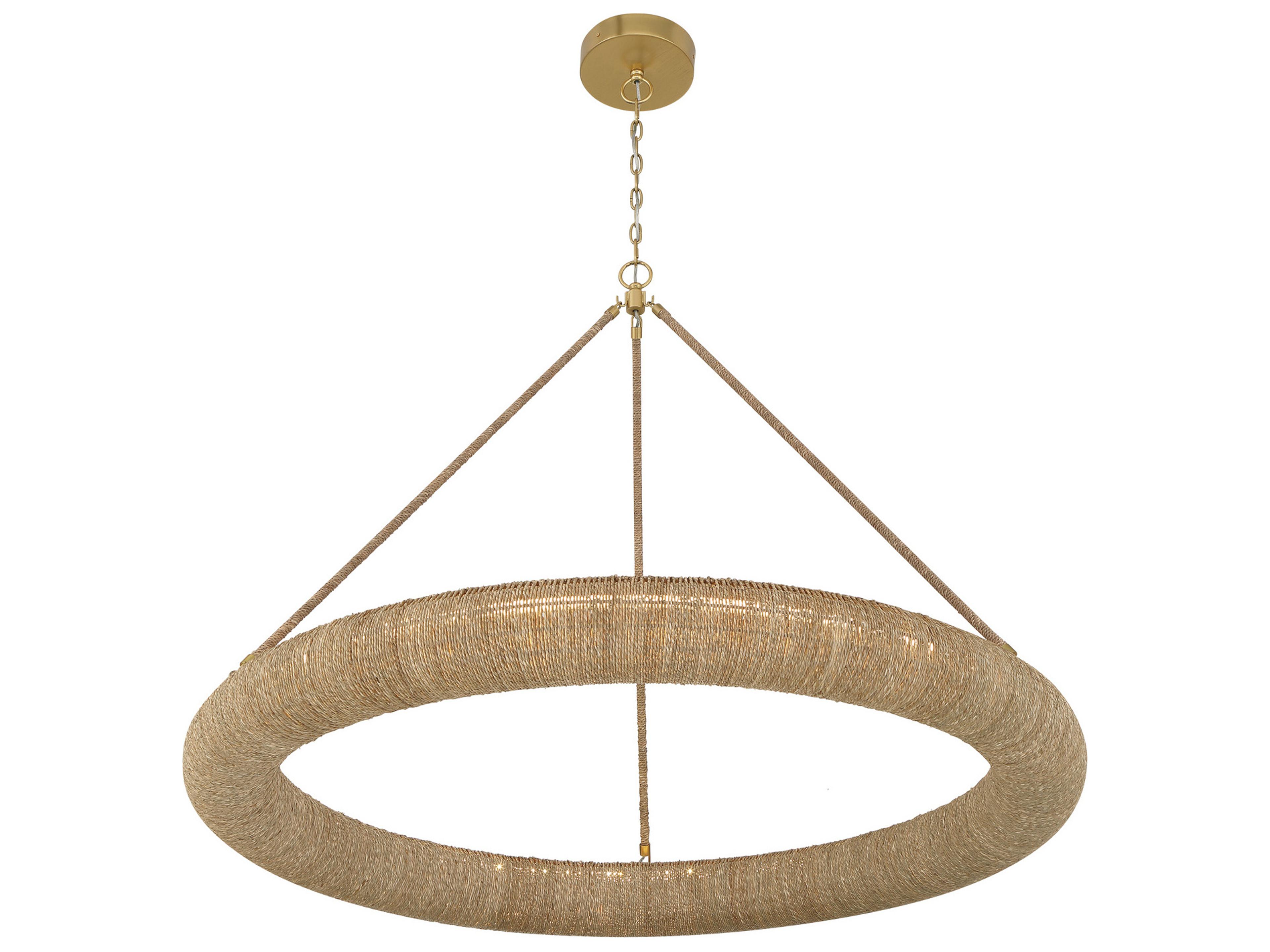 Crystorama Oakley 1-Light Tan Brown Round Pendant