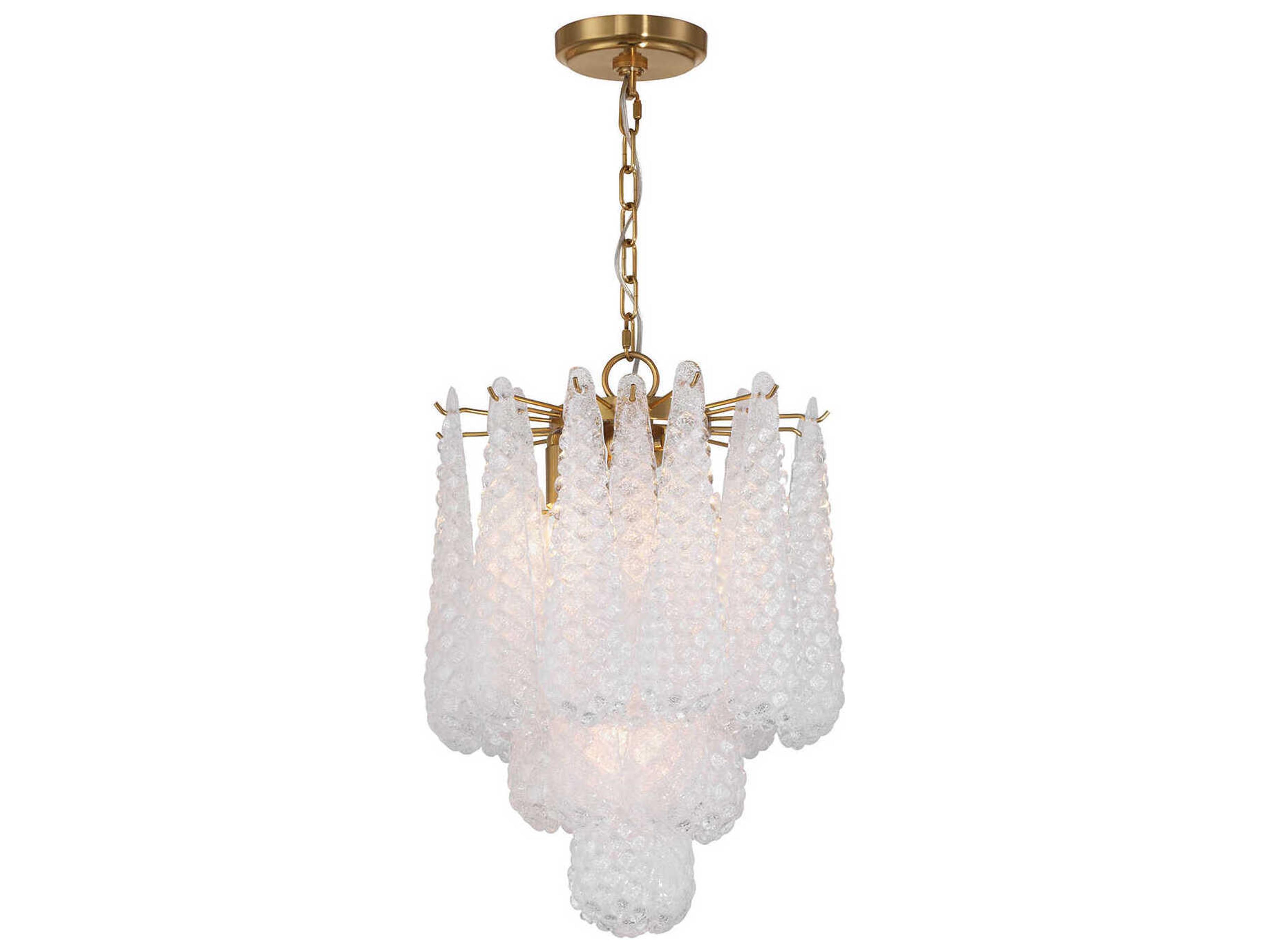 Ollie 4-Light Aged Brass Clear Pendant