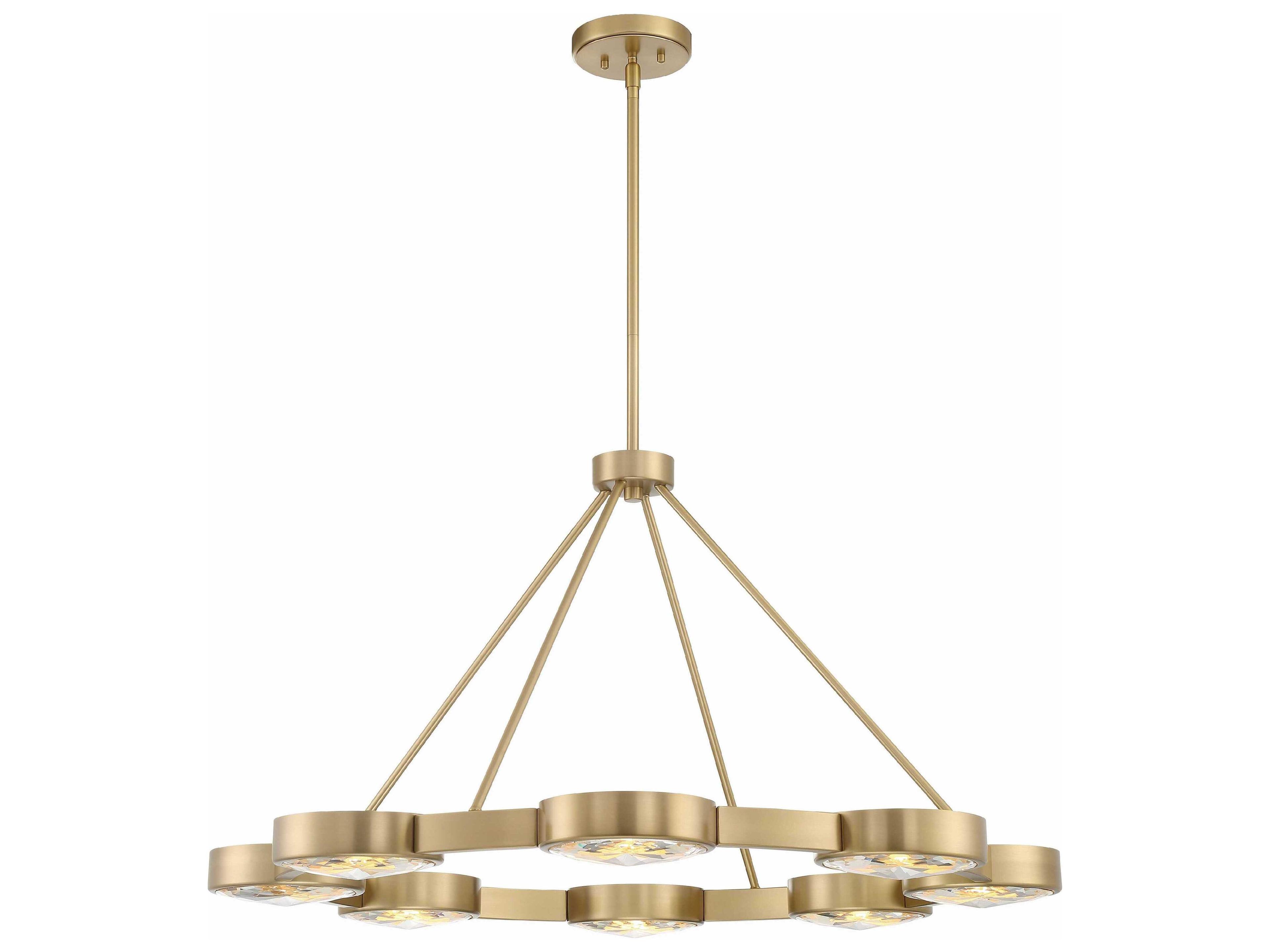 Orson 8-Light Modern Gold Crystal Glass Pendant
