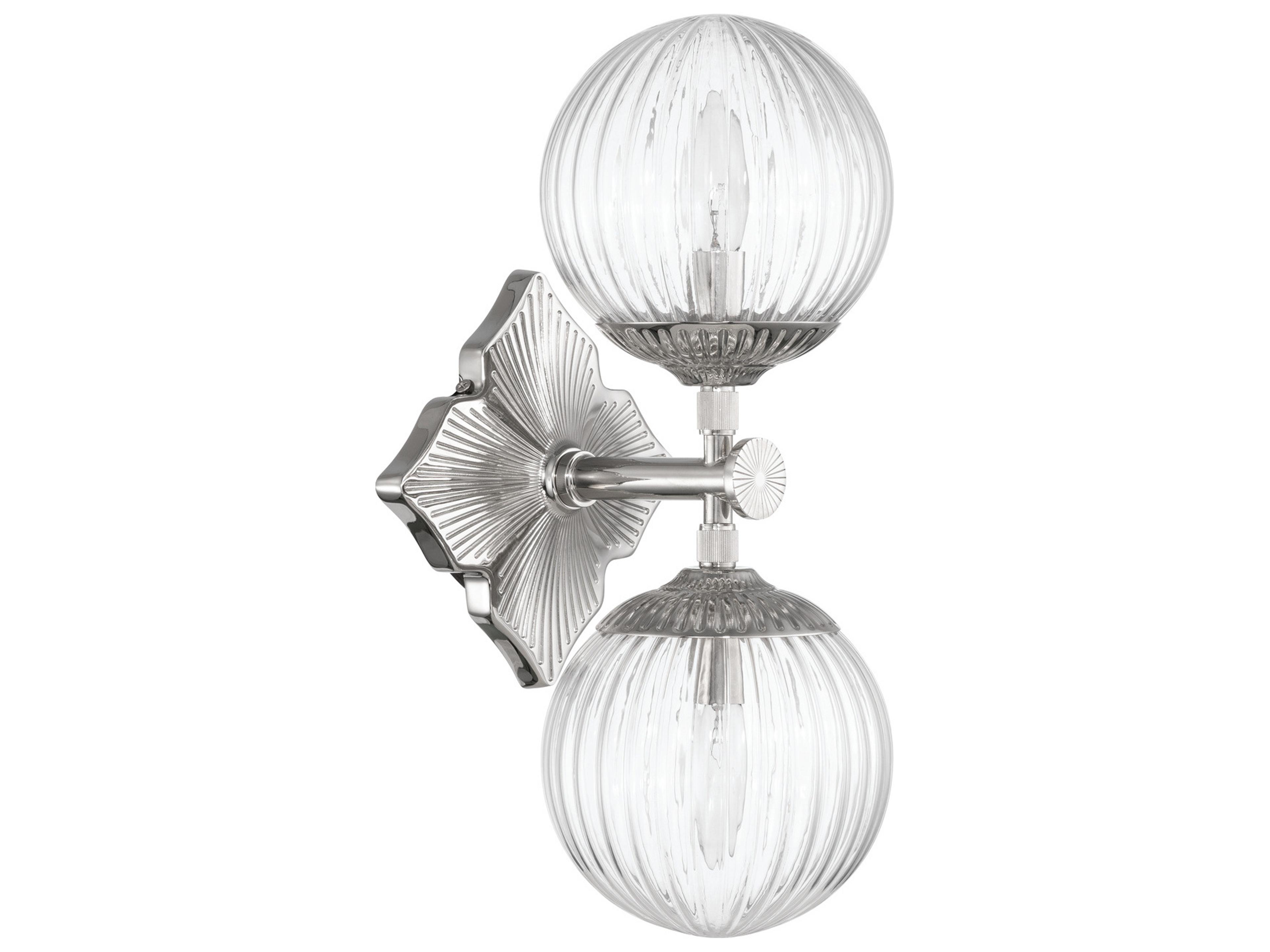 Crystorama Orly 2-Light Silver Wall Sconce