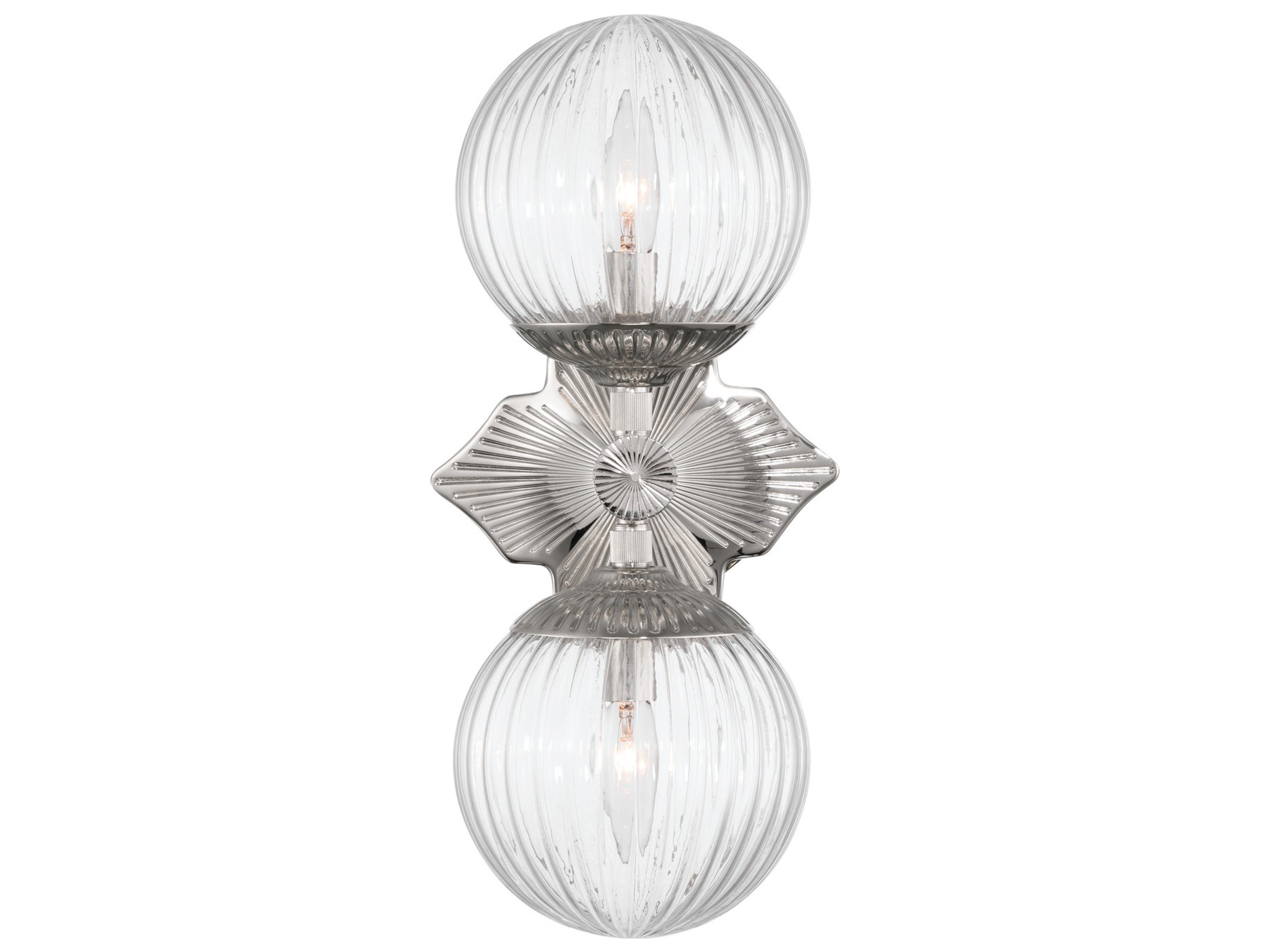 Crystorama Orly 2-Light Silver Wall Sconce