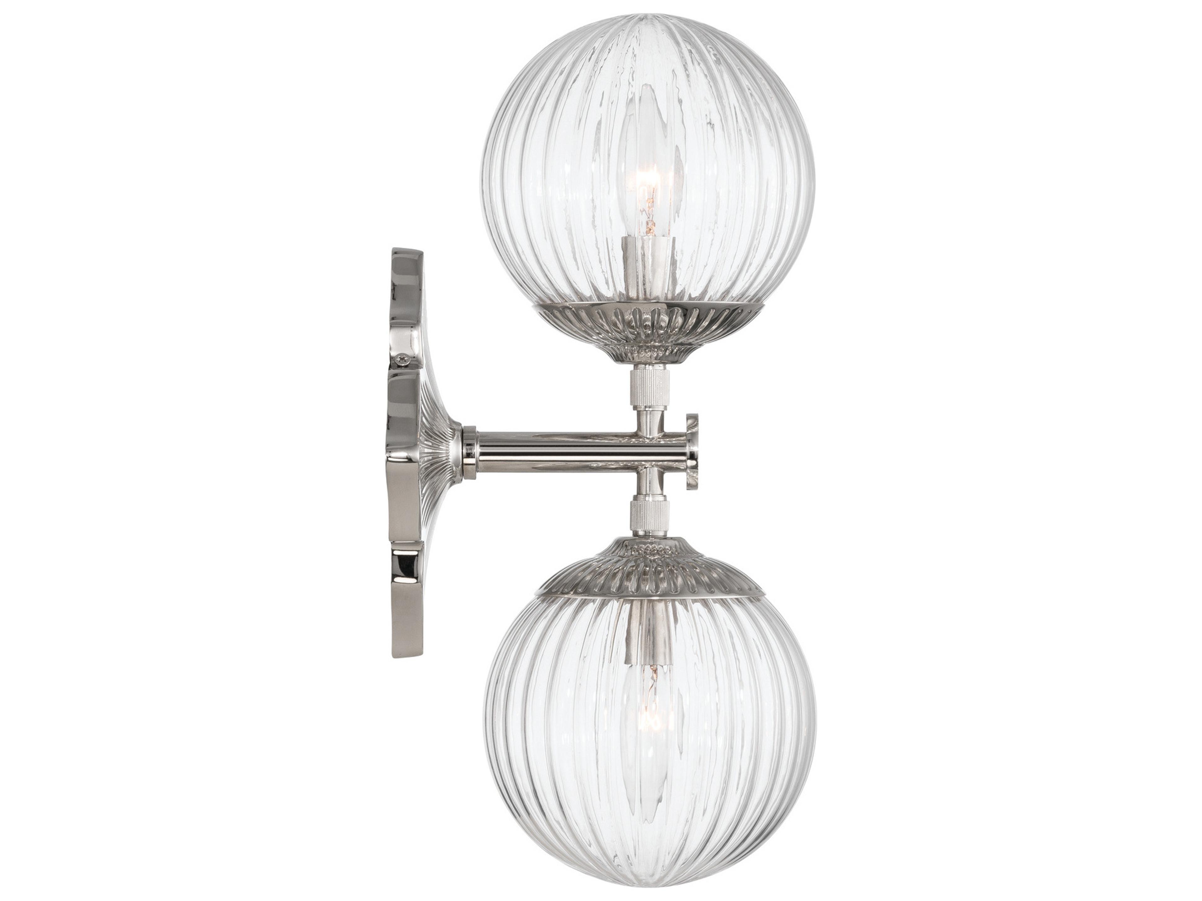 Crystorama Orly 2-Light Silver Wall Sconce