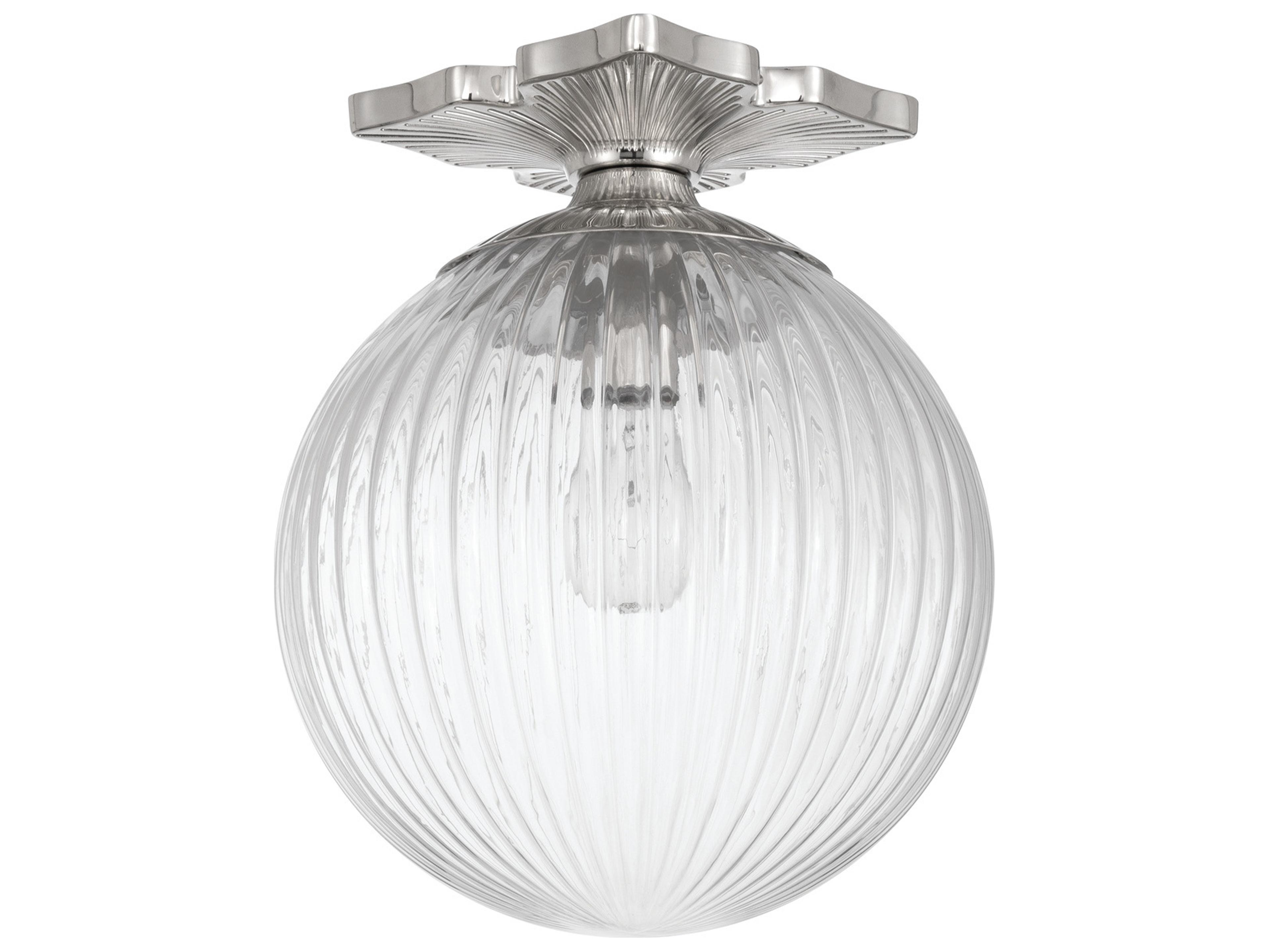 Crystorama Orly 1-Light Silver Flush Mount