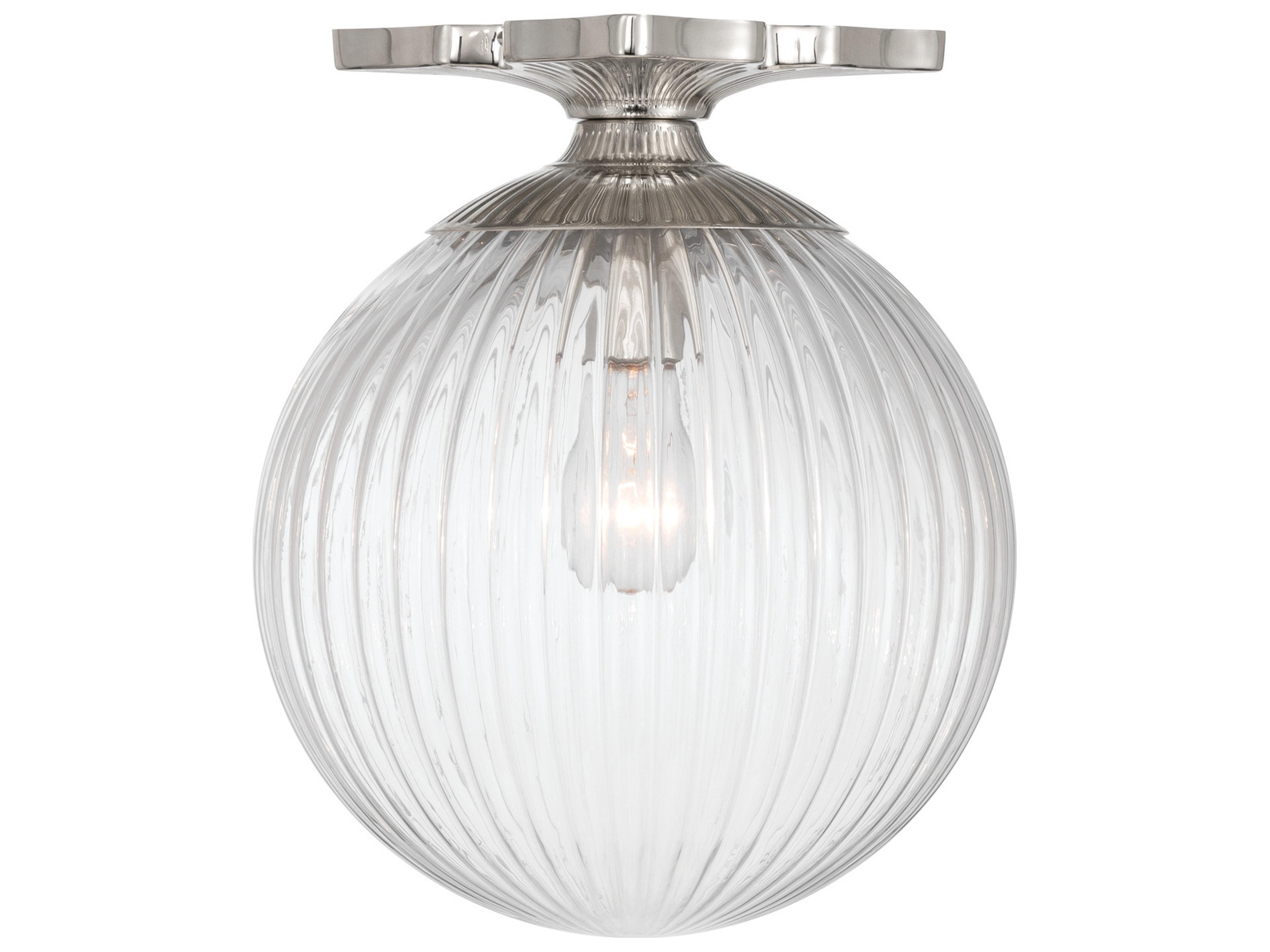 Crystorama Orly 1-Light Silver Flush Mount