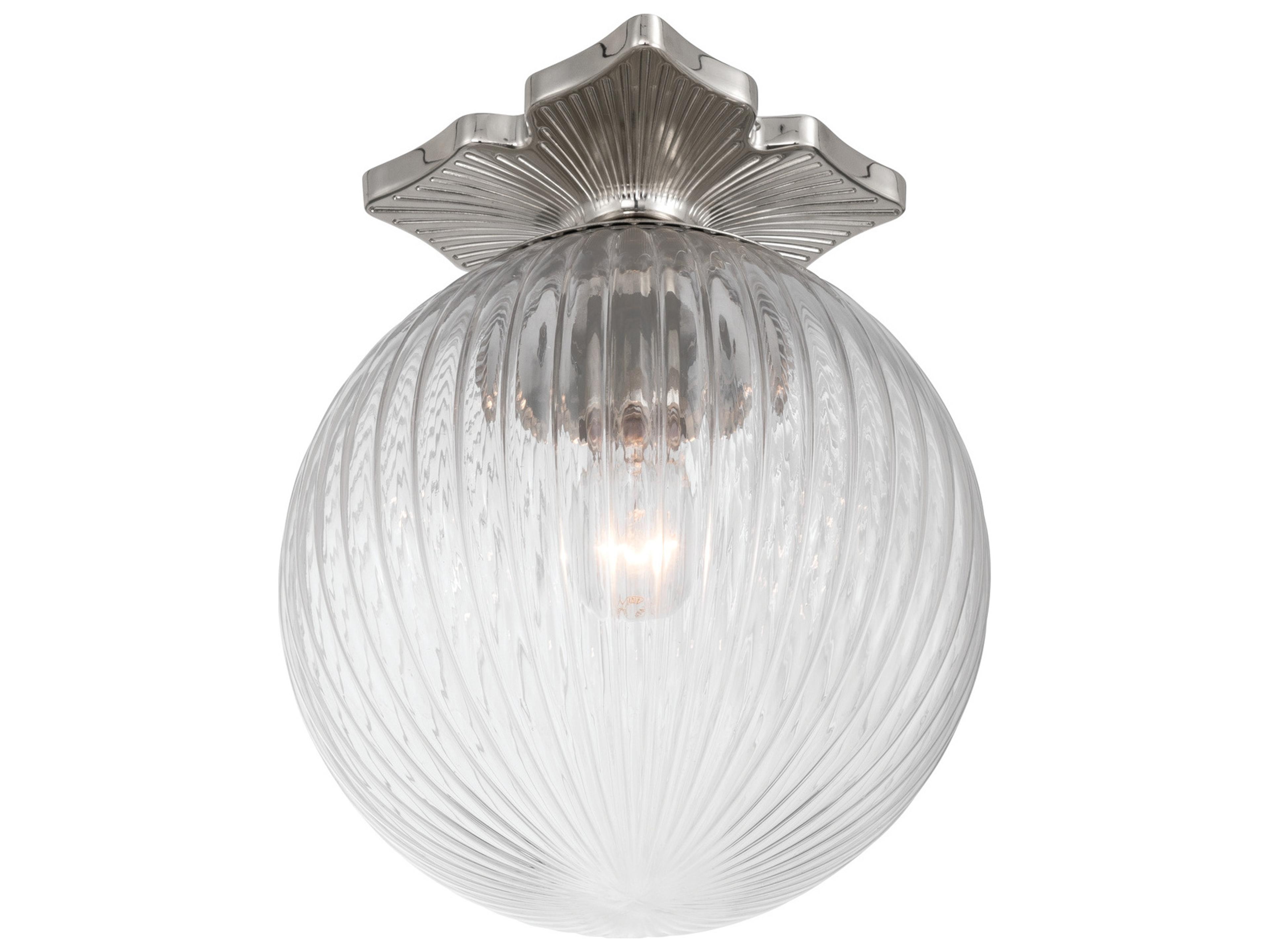 Crystorama Orly 1-Light Silver Flush Mount
