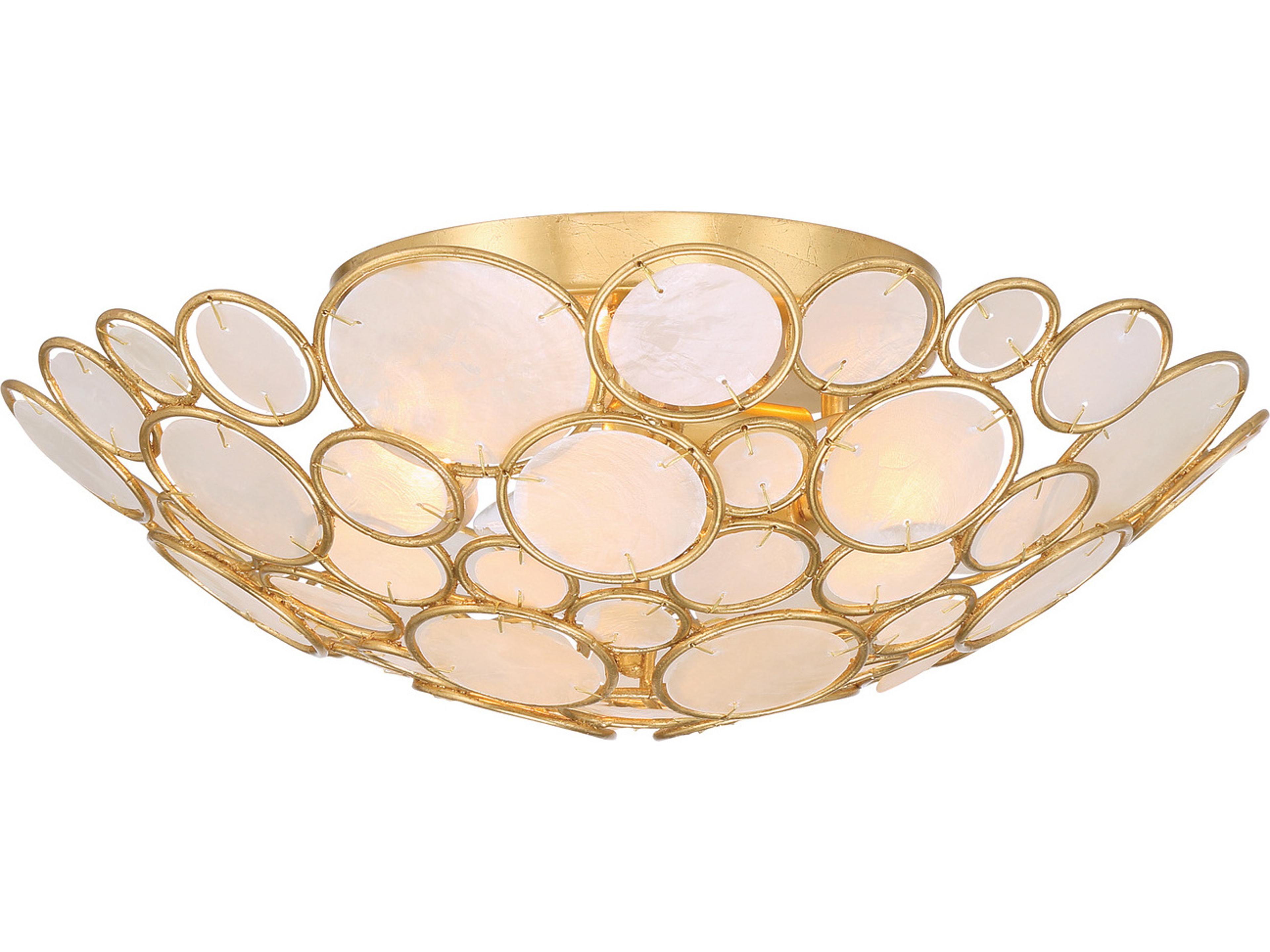 Palla 3-Light Gold Semi Flush Mount