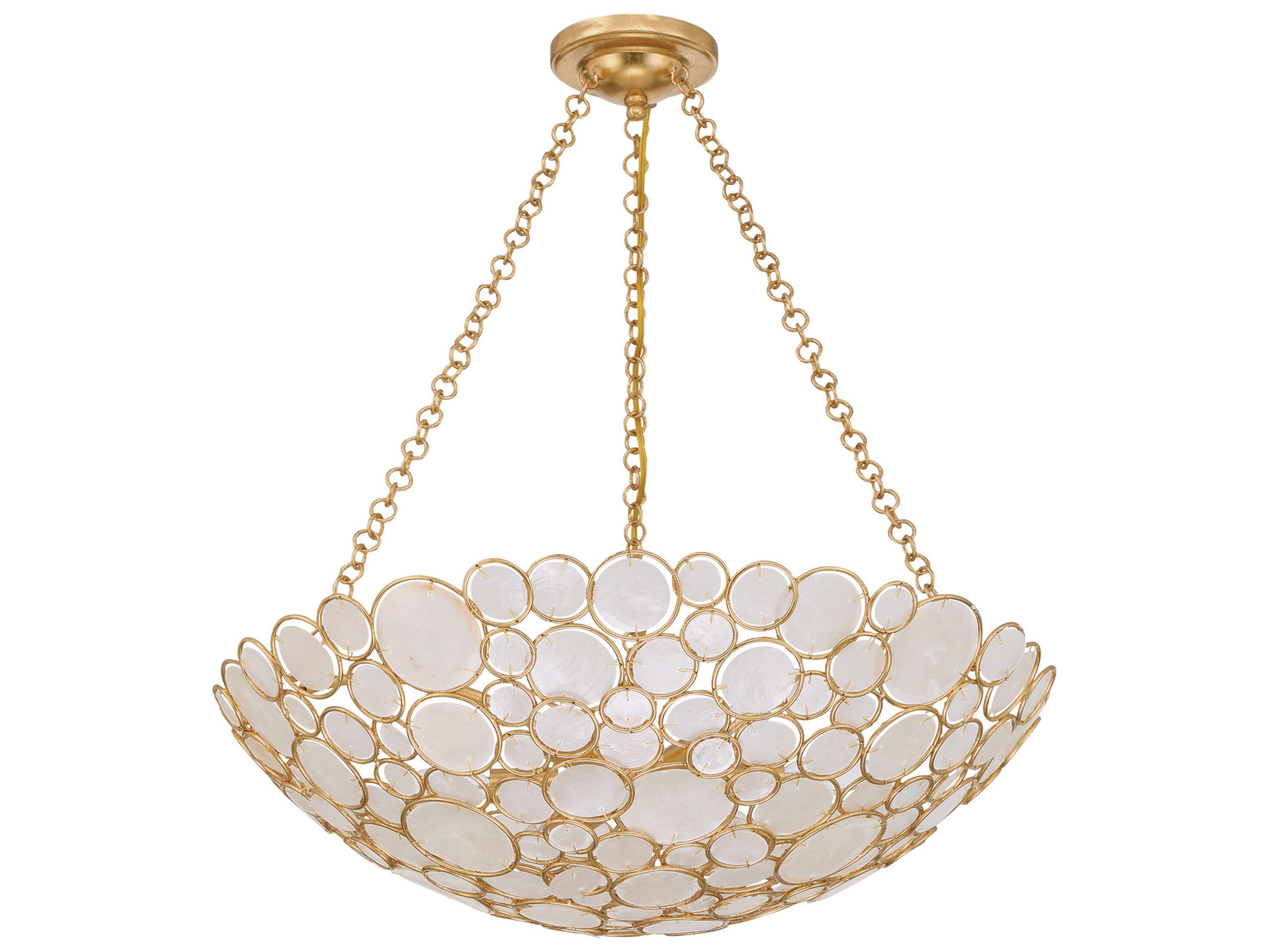 Crystorama Palla 6-Light Gold Candelabra Chandelier