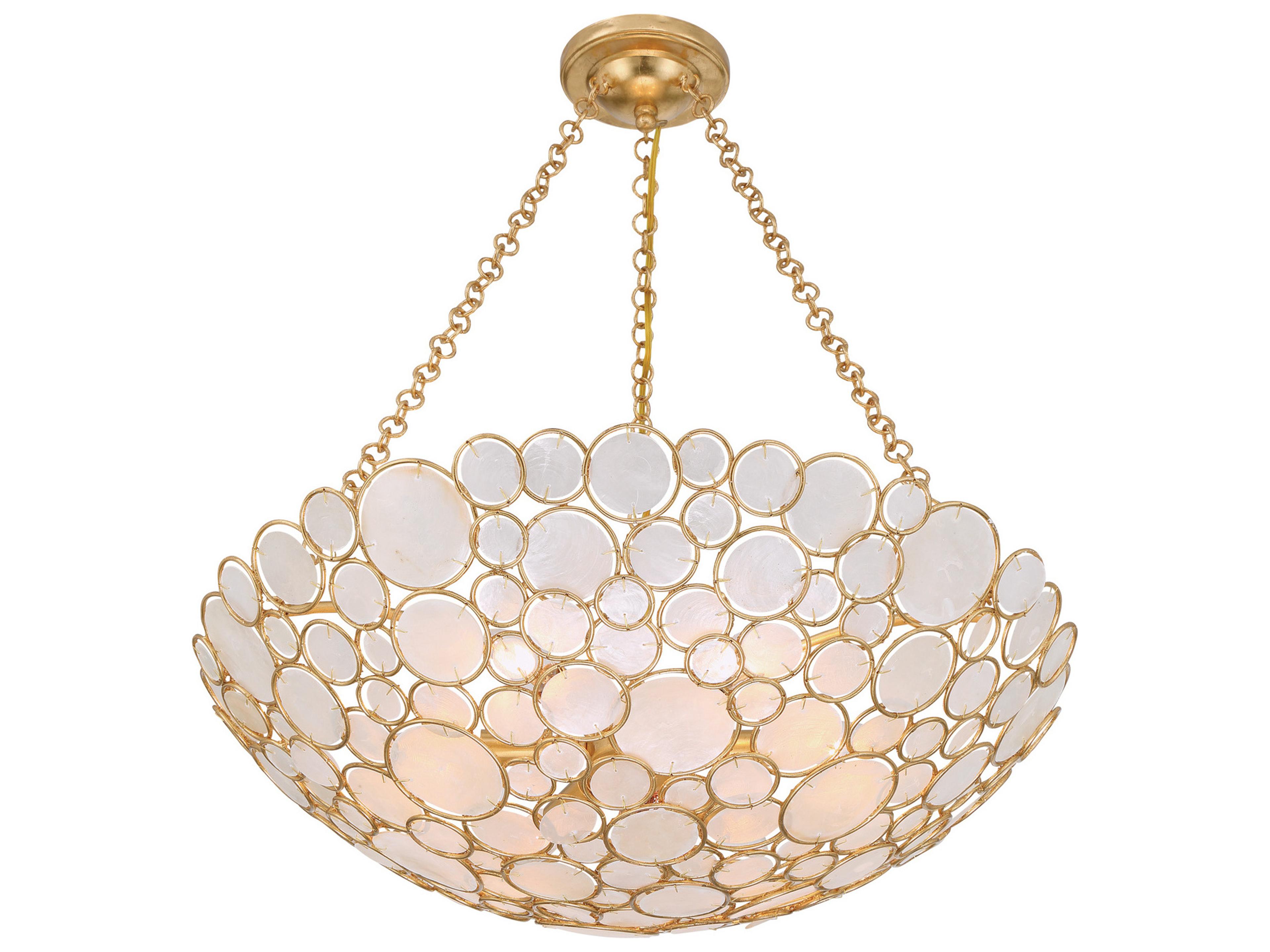 Crystorama Palla 6-Light Gold Candelabra Chandelier