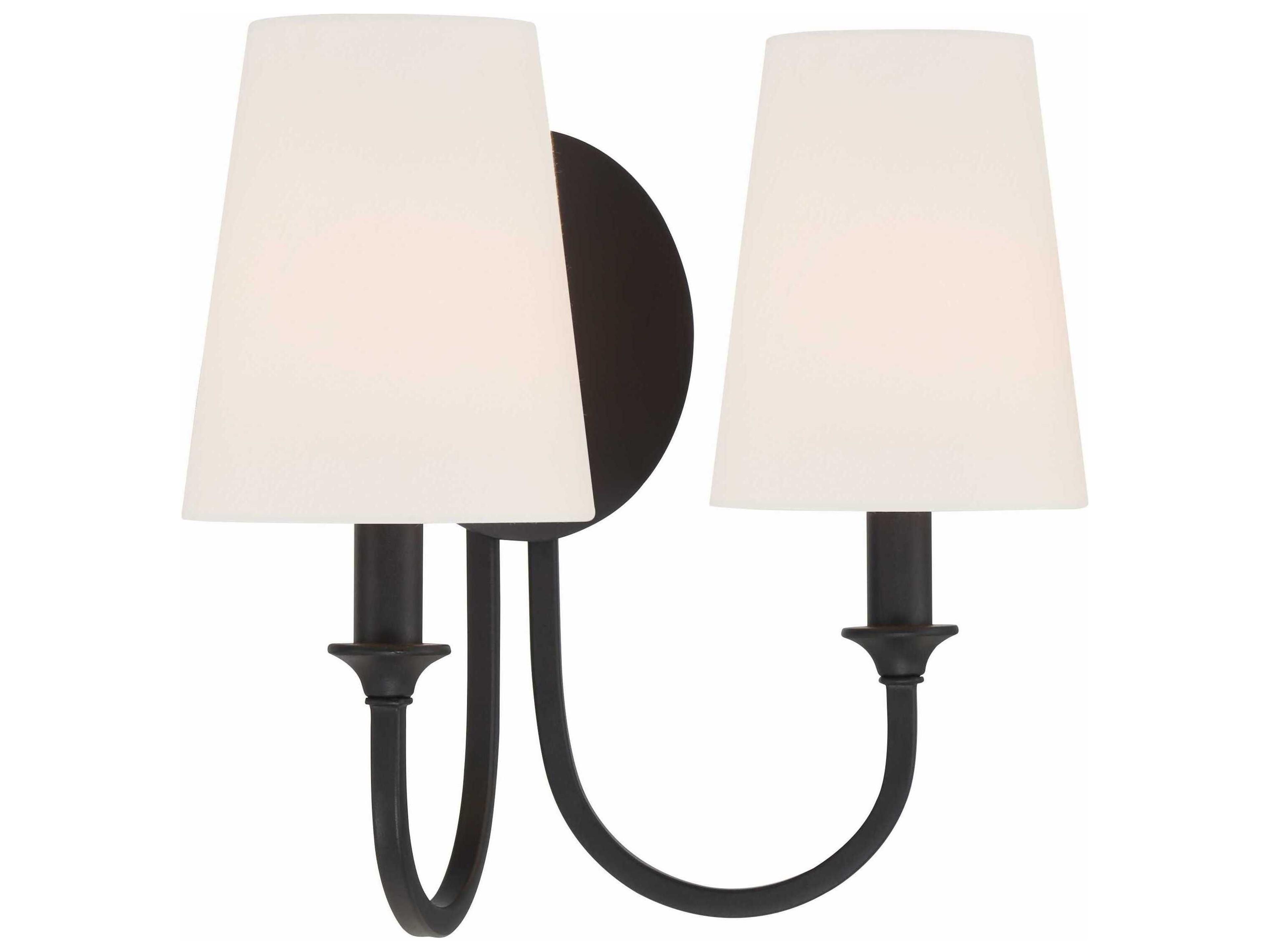 Crystorama Payton 2-Light Black Forged Vanity Light