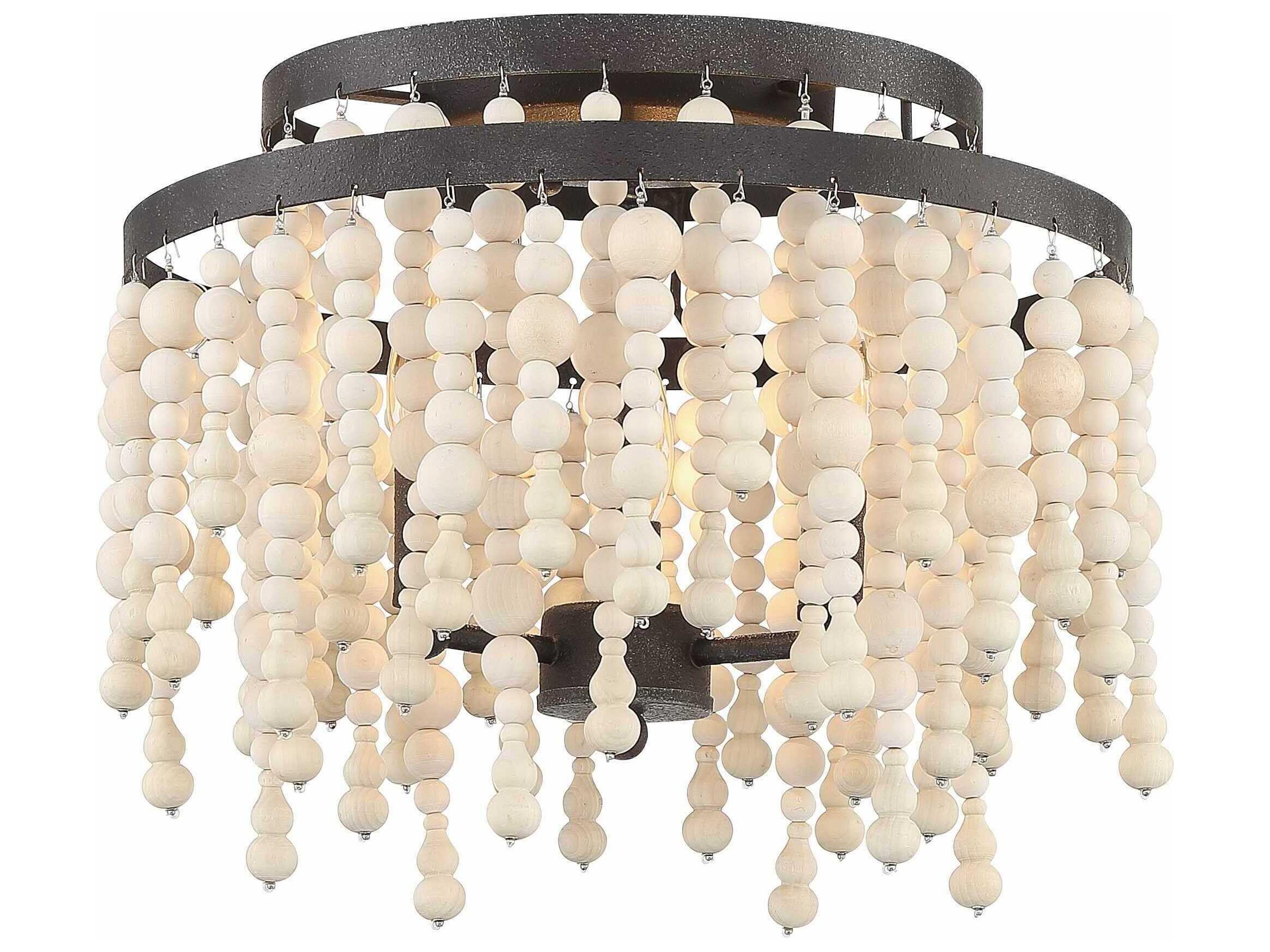 Poppy 3-Light Forged Bronze Tiered Flush Mount