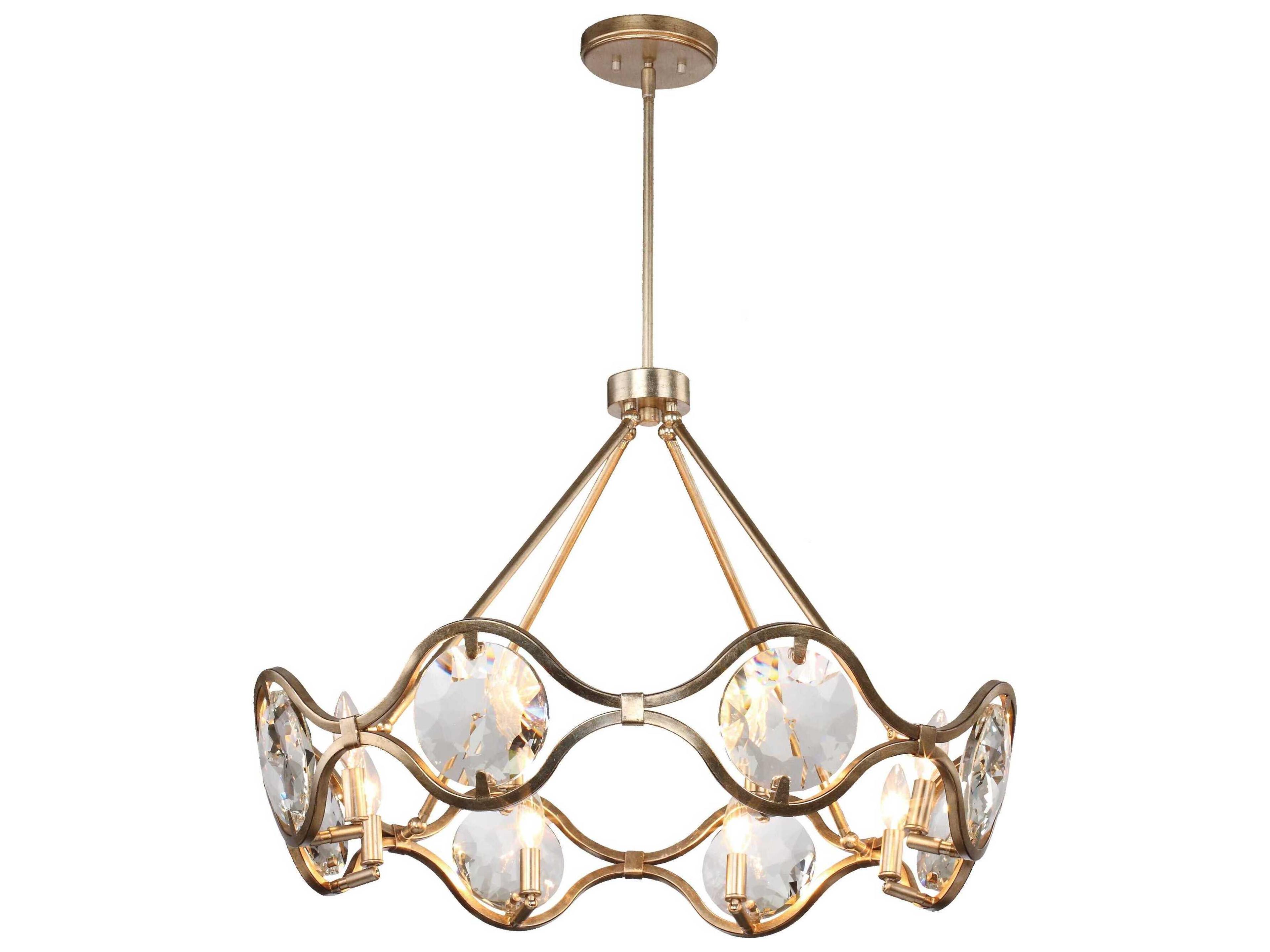 Quincy 8-Light Distressed Twilight Brass Crystal Chandelier