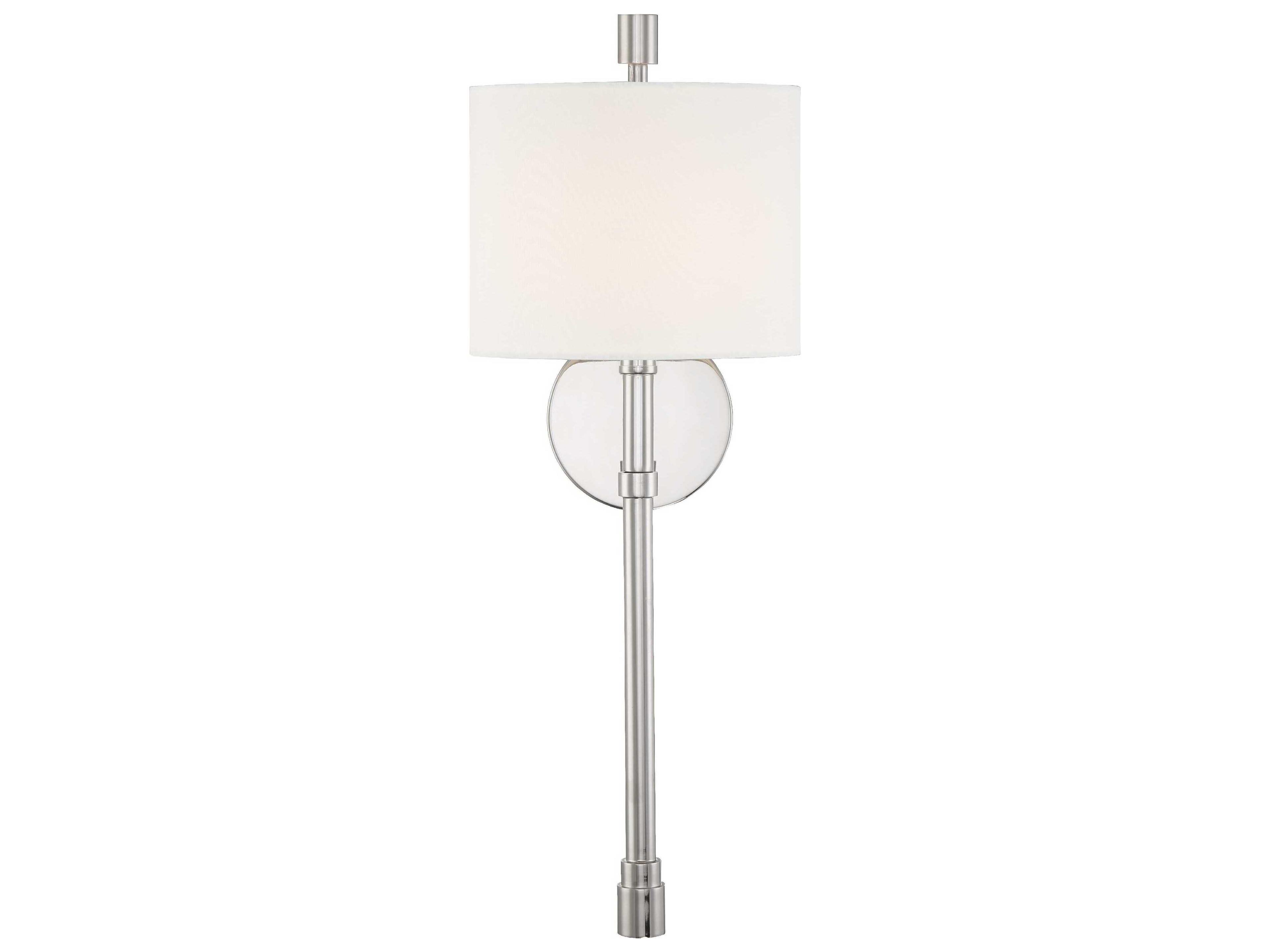 Crystorama Rachel 1-Light Polished Nickel Wall Sconce