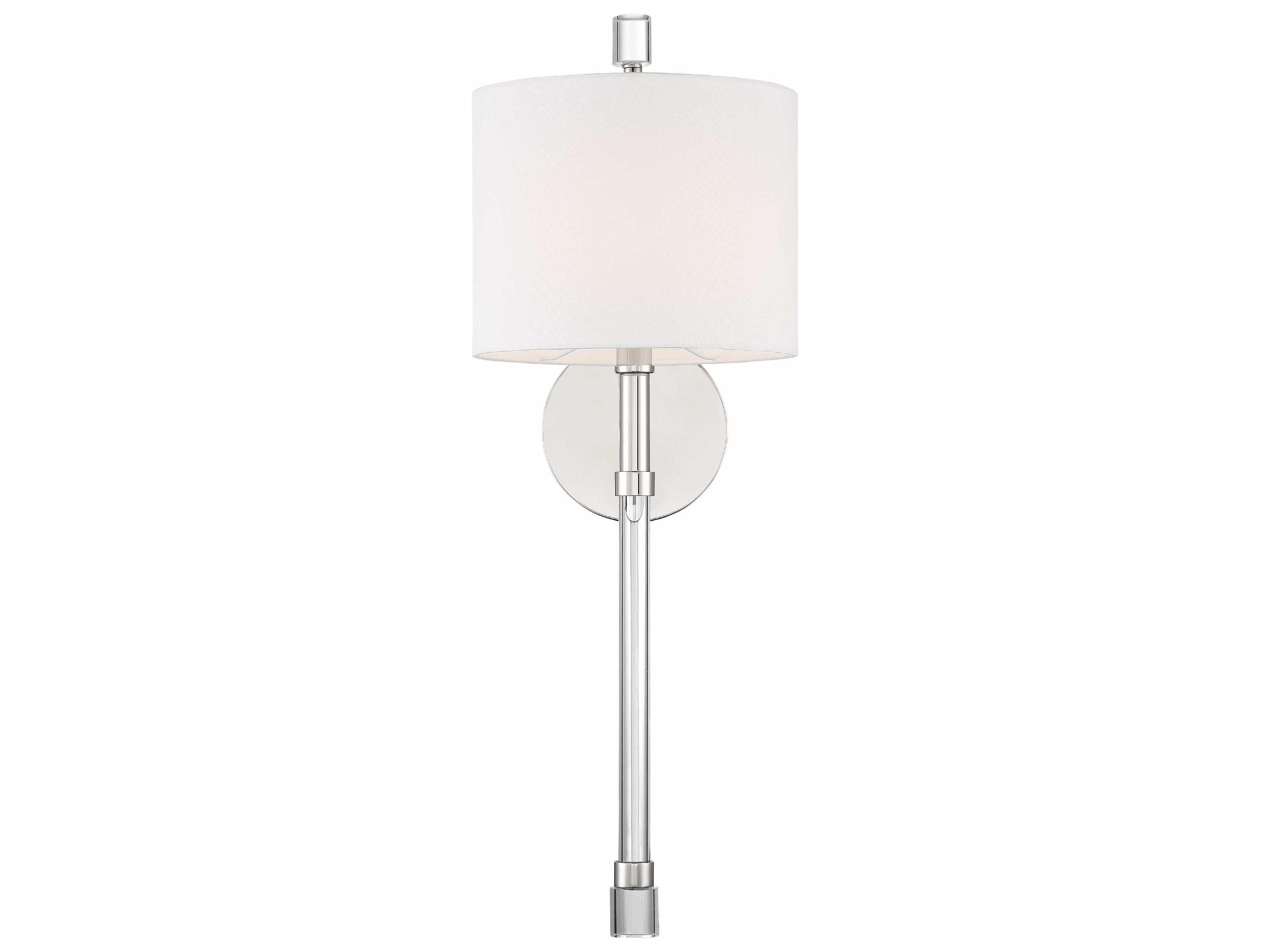 Crystorama Rachel 1-Light Polished Nickel Wall Sconce