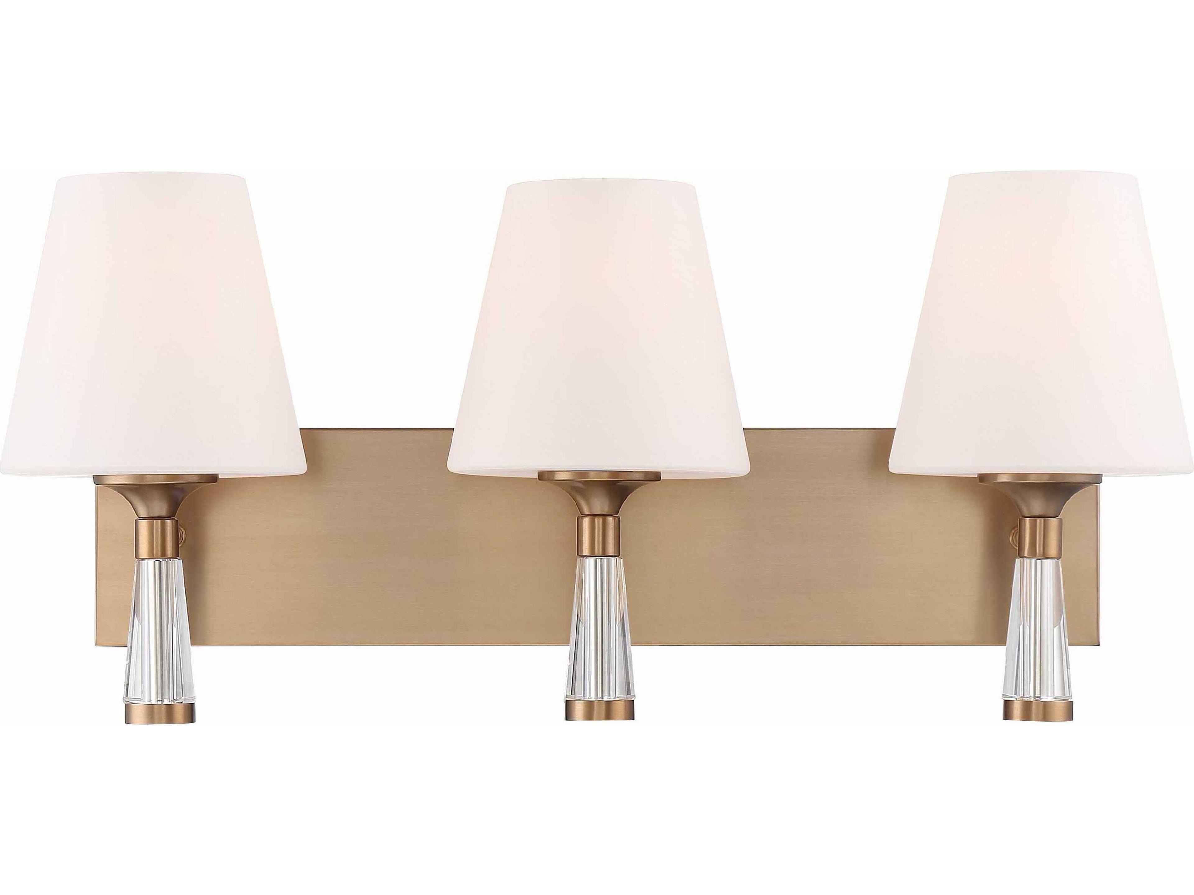 Ramsey 3-Light Vibrant Gold Glass Vanity Light
