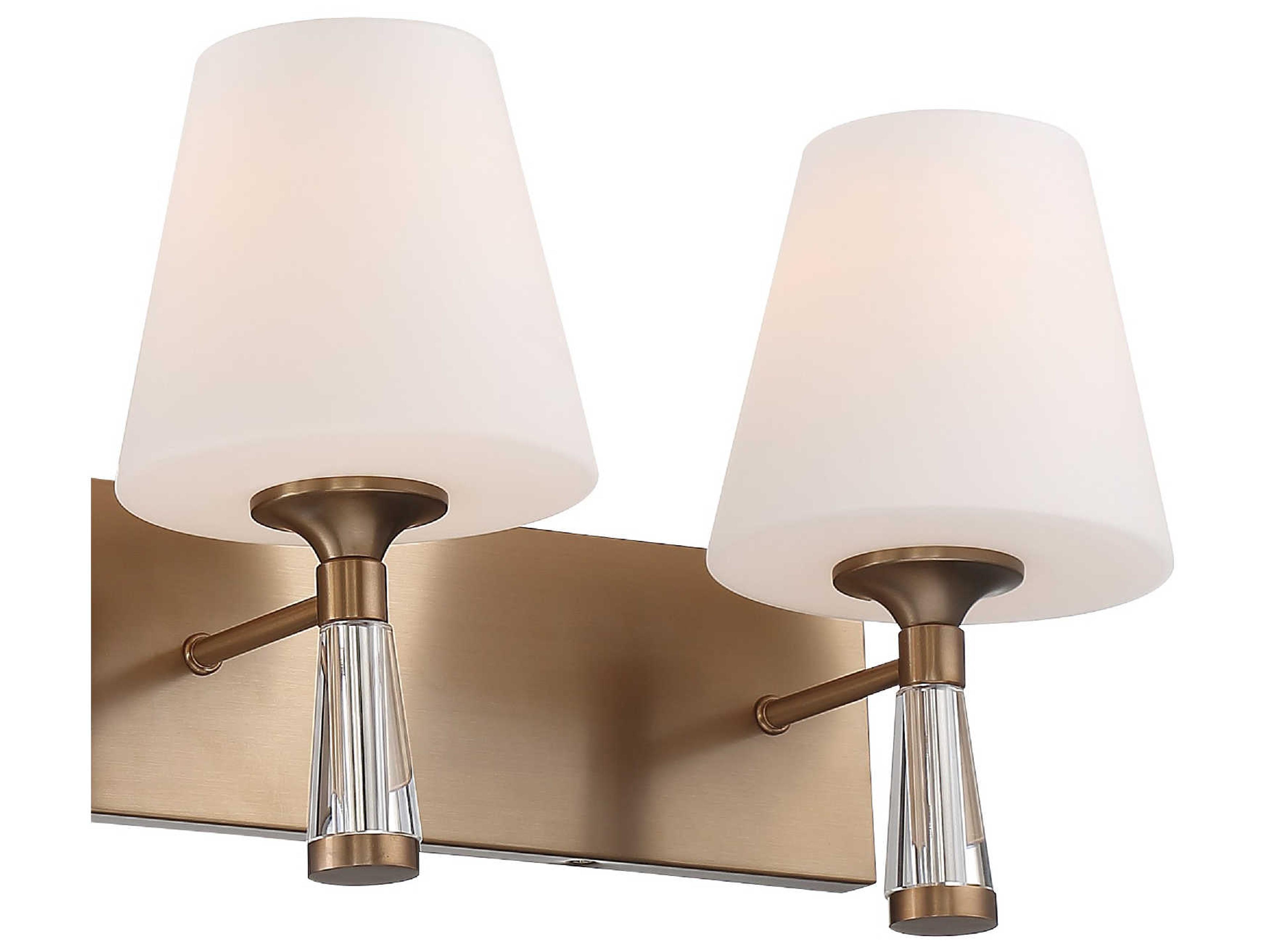 Crystorama Ramsey 3-Light Vibrant Gold Glass Vanity Light