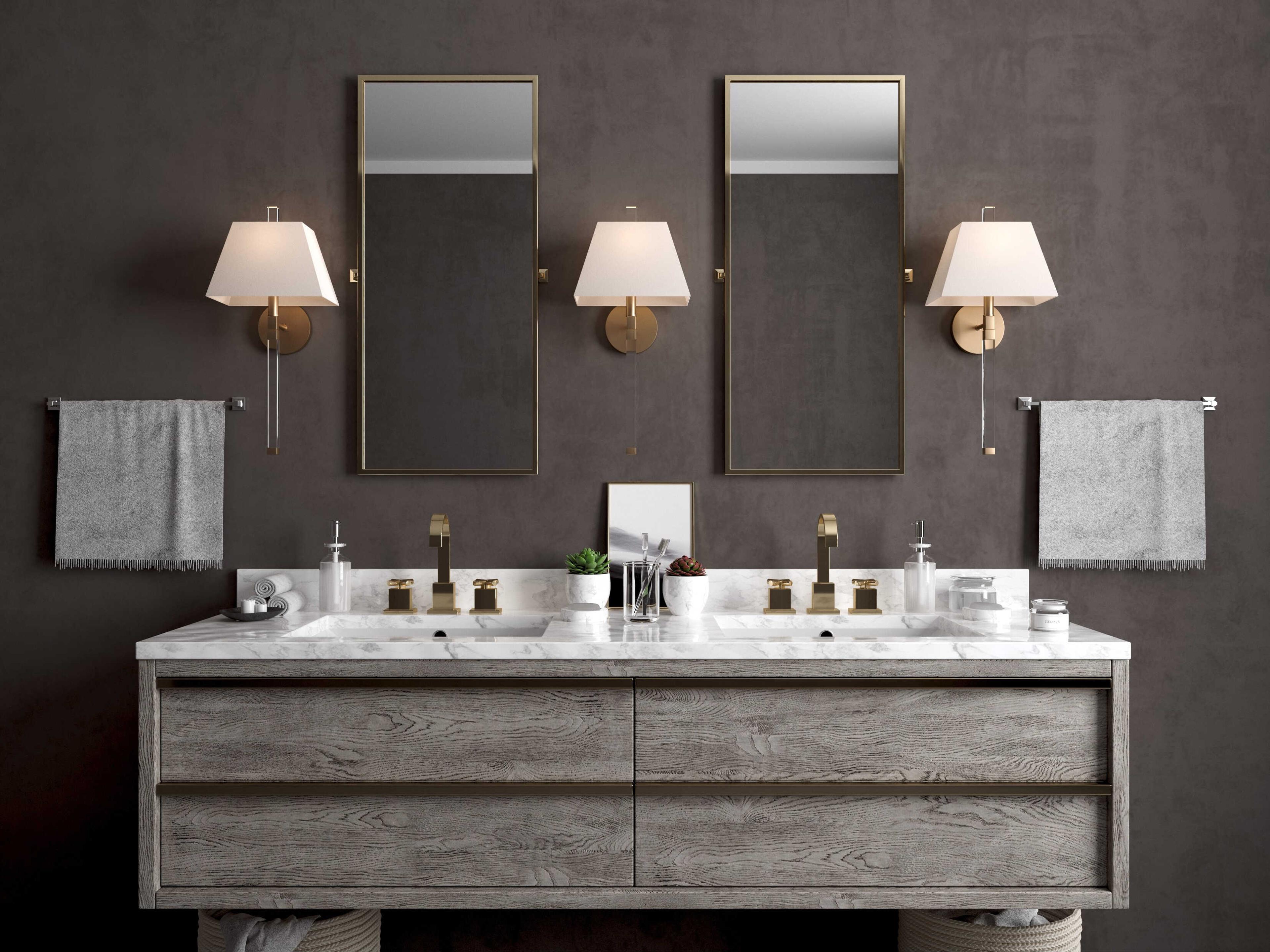 Crystorama Renee 1-Light Brass Crystal Wall Sconce