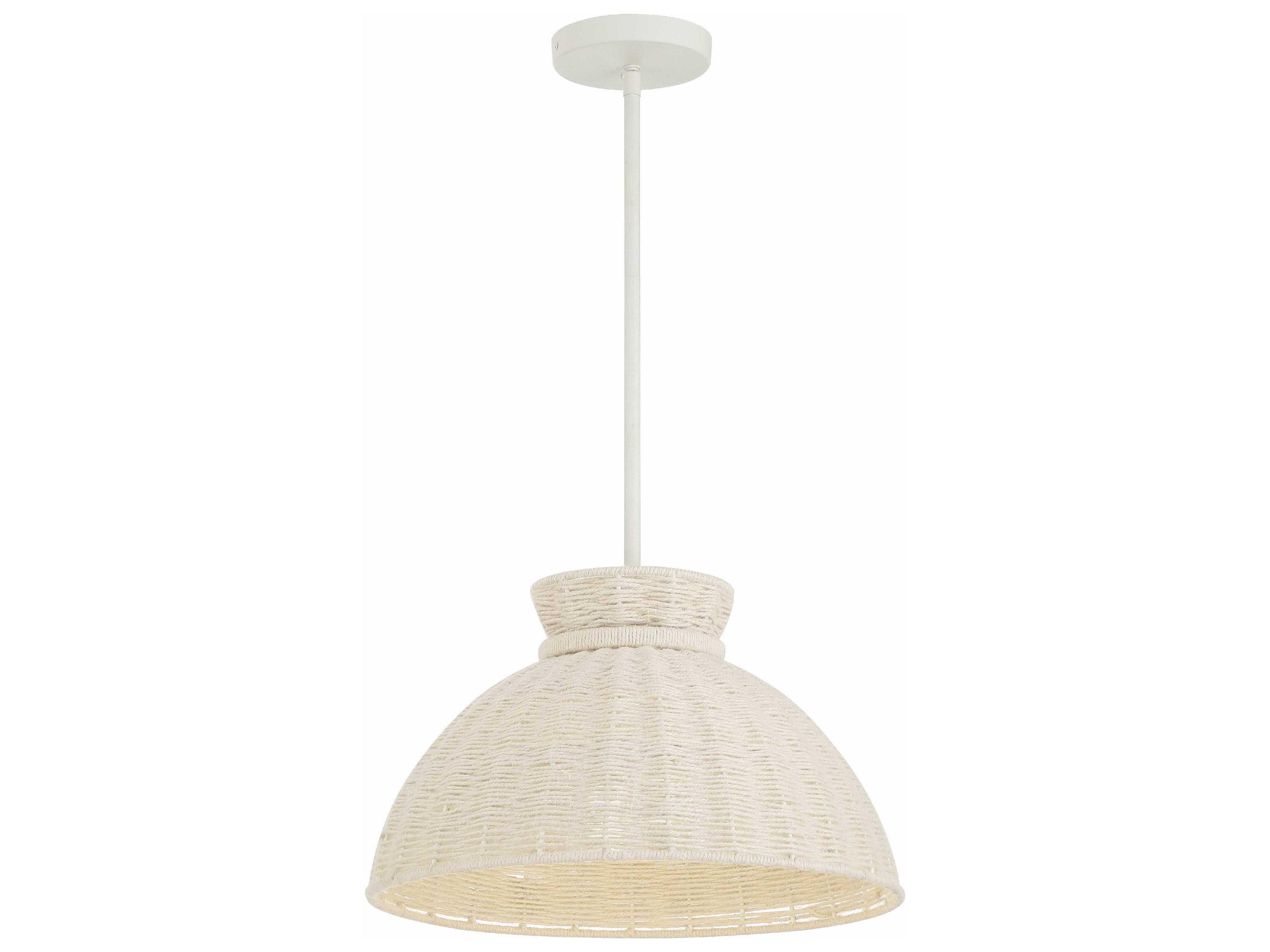 Crystorama Reese 1-Light Matte White Dome Pendant