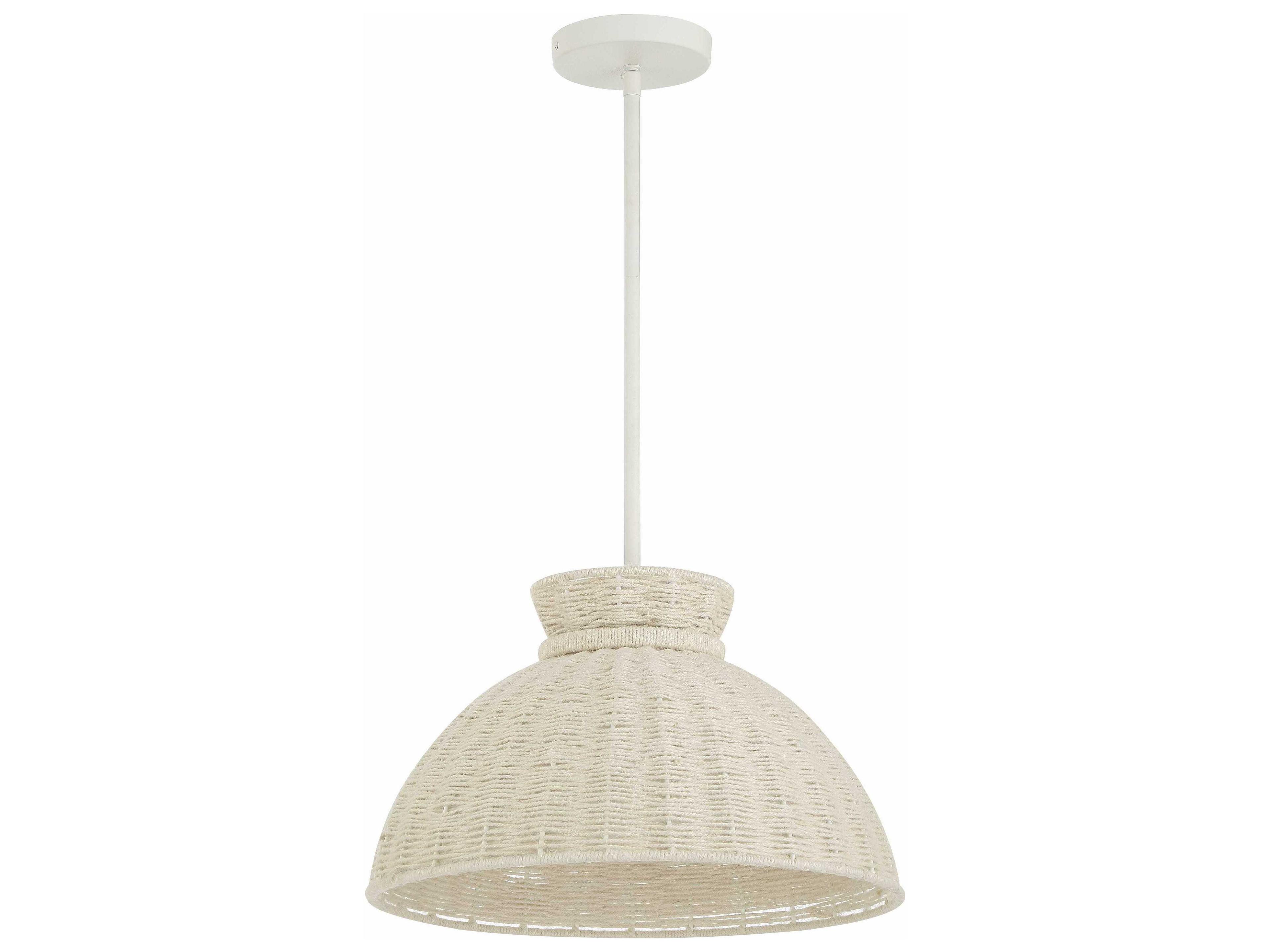 Crystorama Reese 1-Light Matte White Dome Pendant