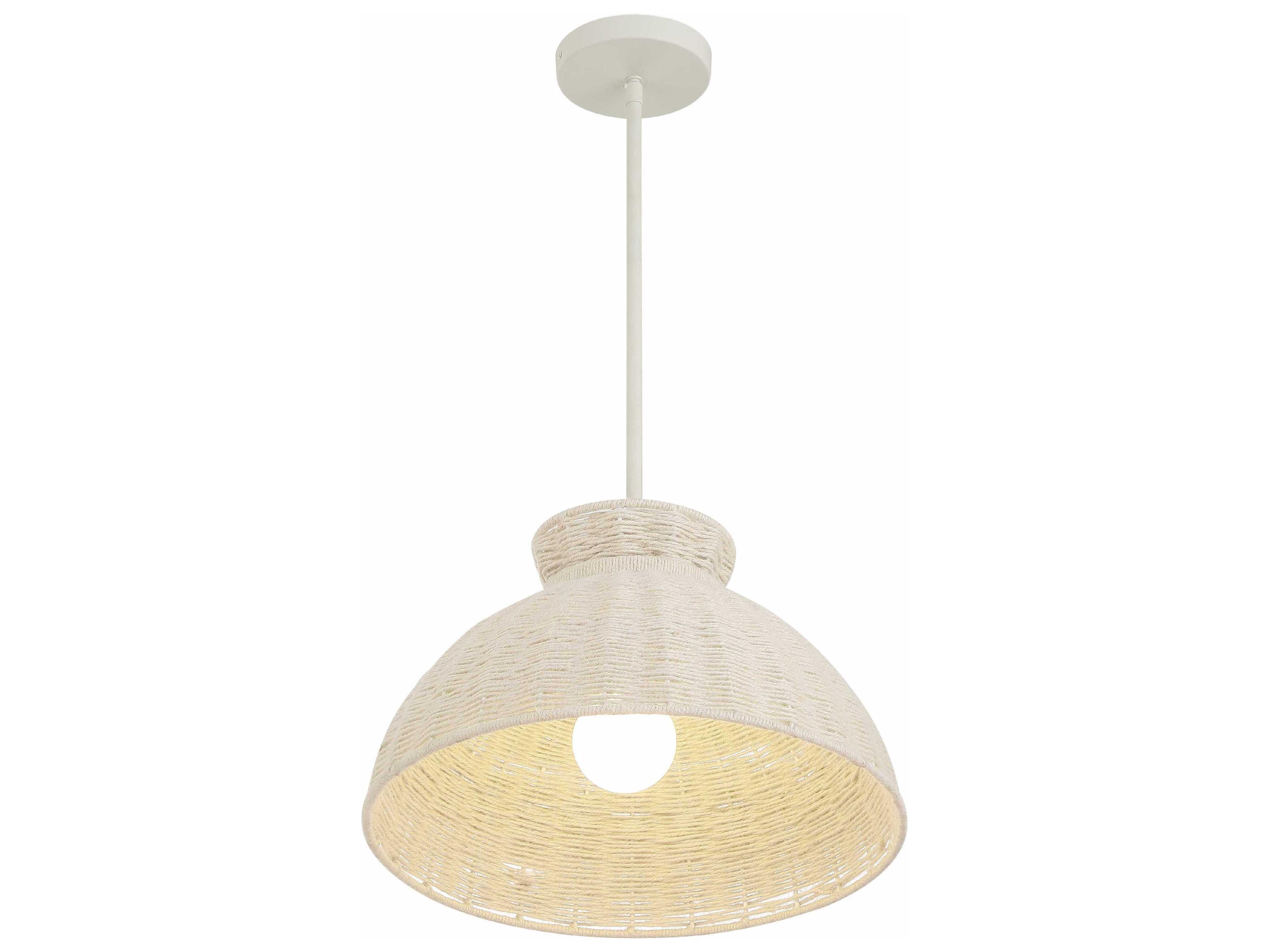 Crystorama Reese 1-Light Matte White Dome Pendant