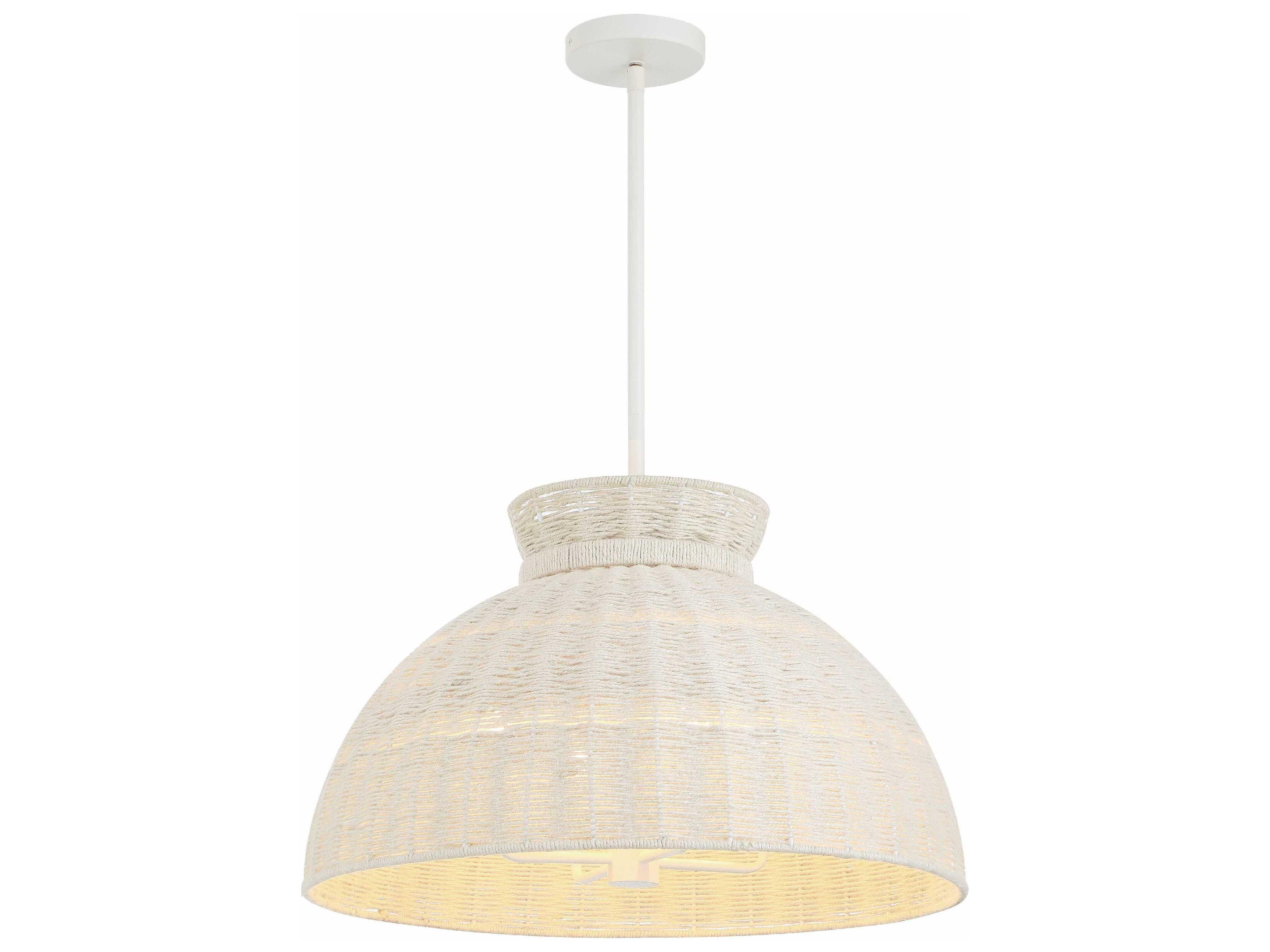 Crystorama Reese 4-Light Matte White Dome Pendant