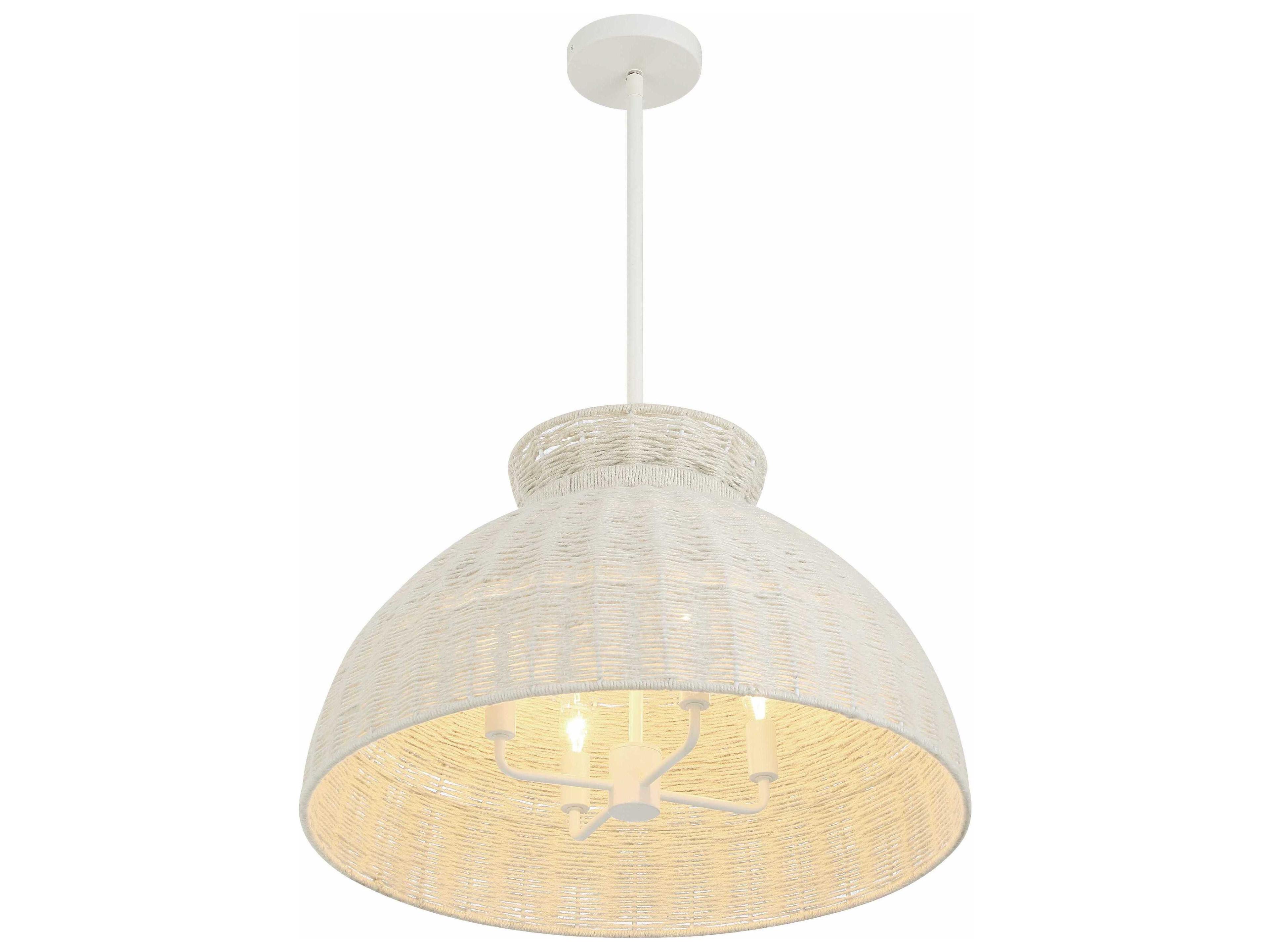 Crystorama Reese 4-Light Matte White Dome Pendant