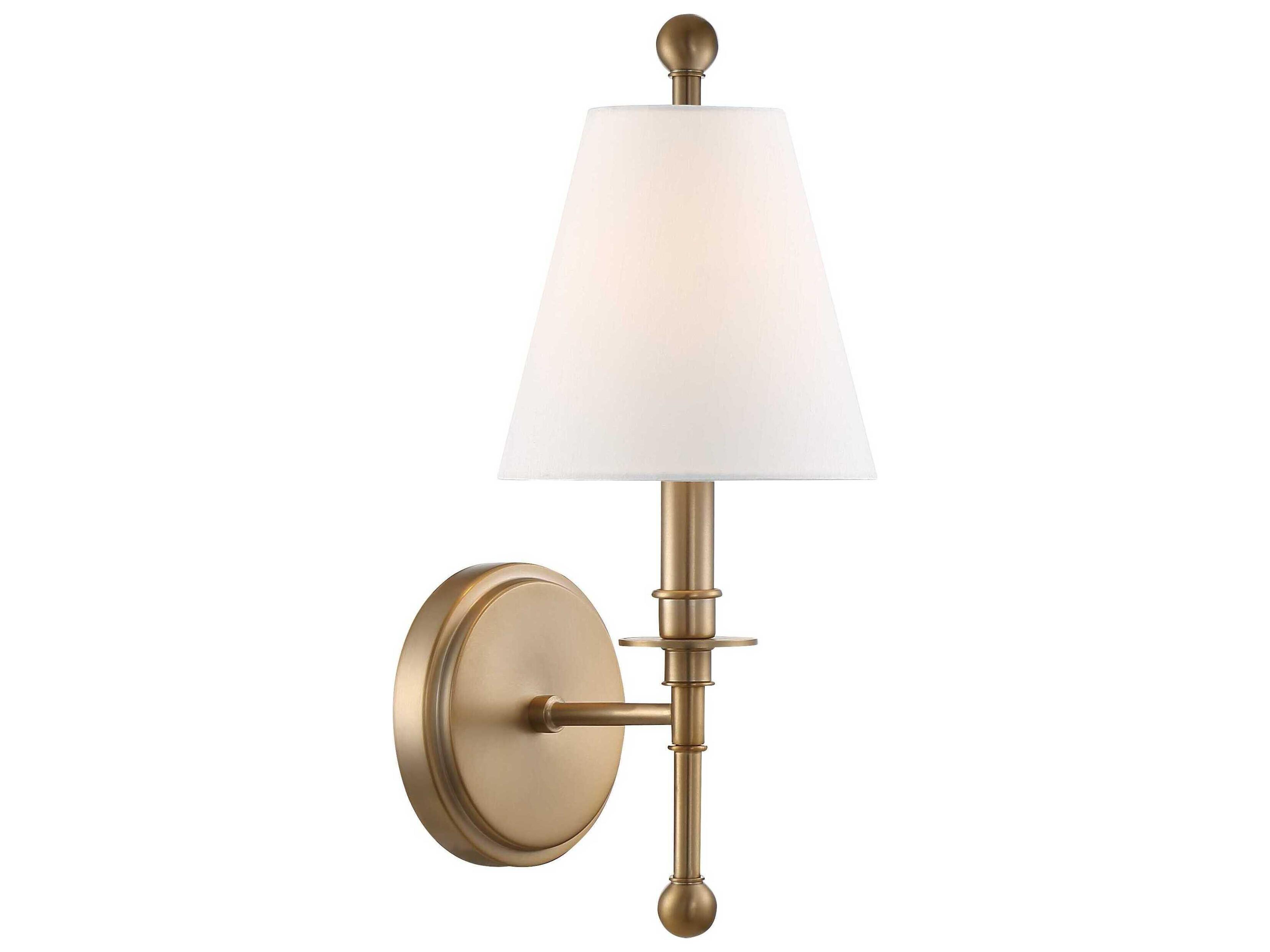 Crystorama Riverdale 1-Light Brass Wall Sconce