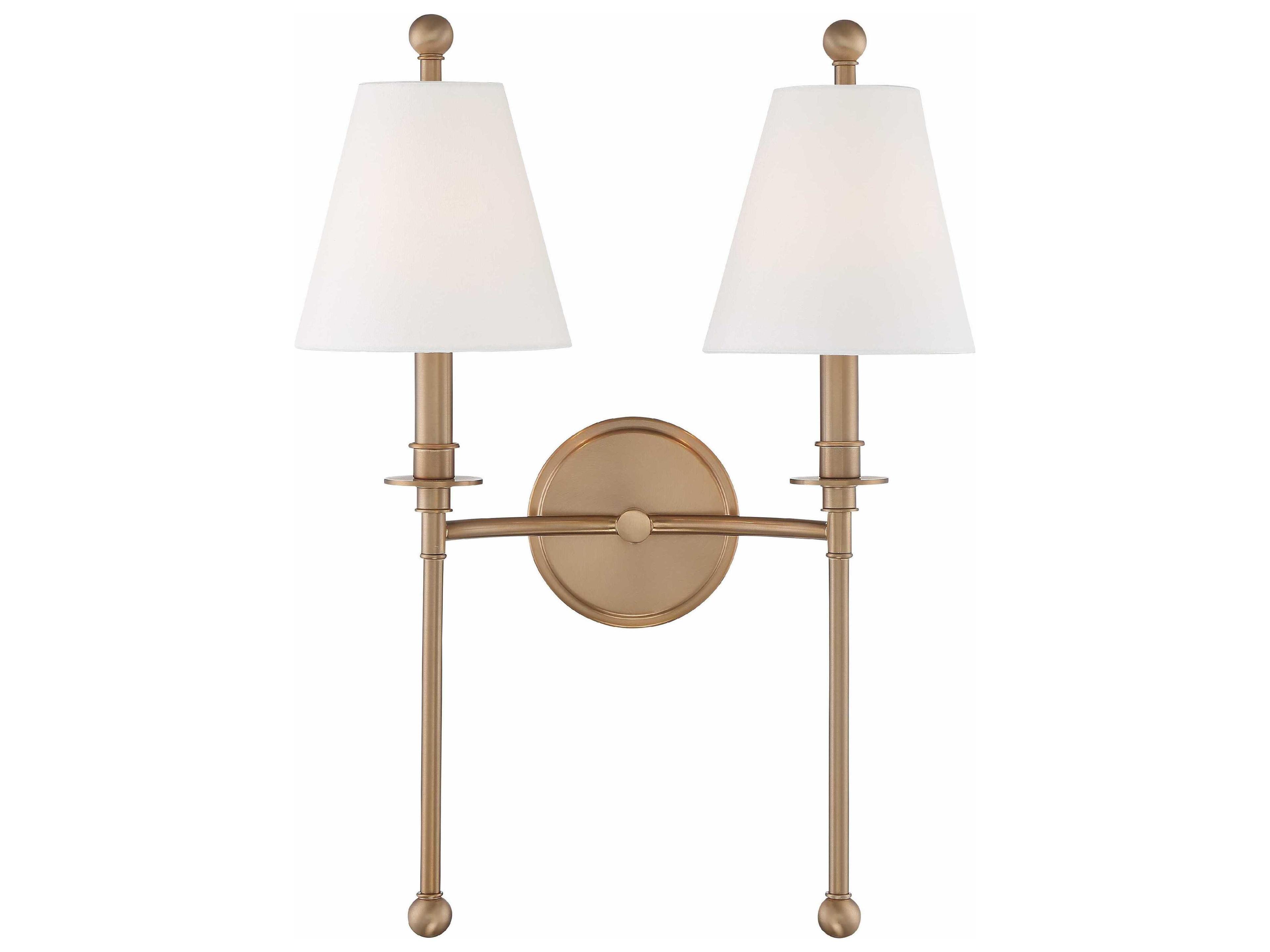 Riverdale 2-Light Aged Brass Wall Sconce