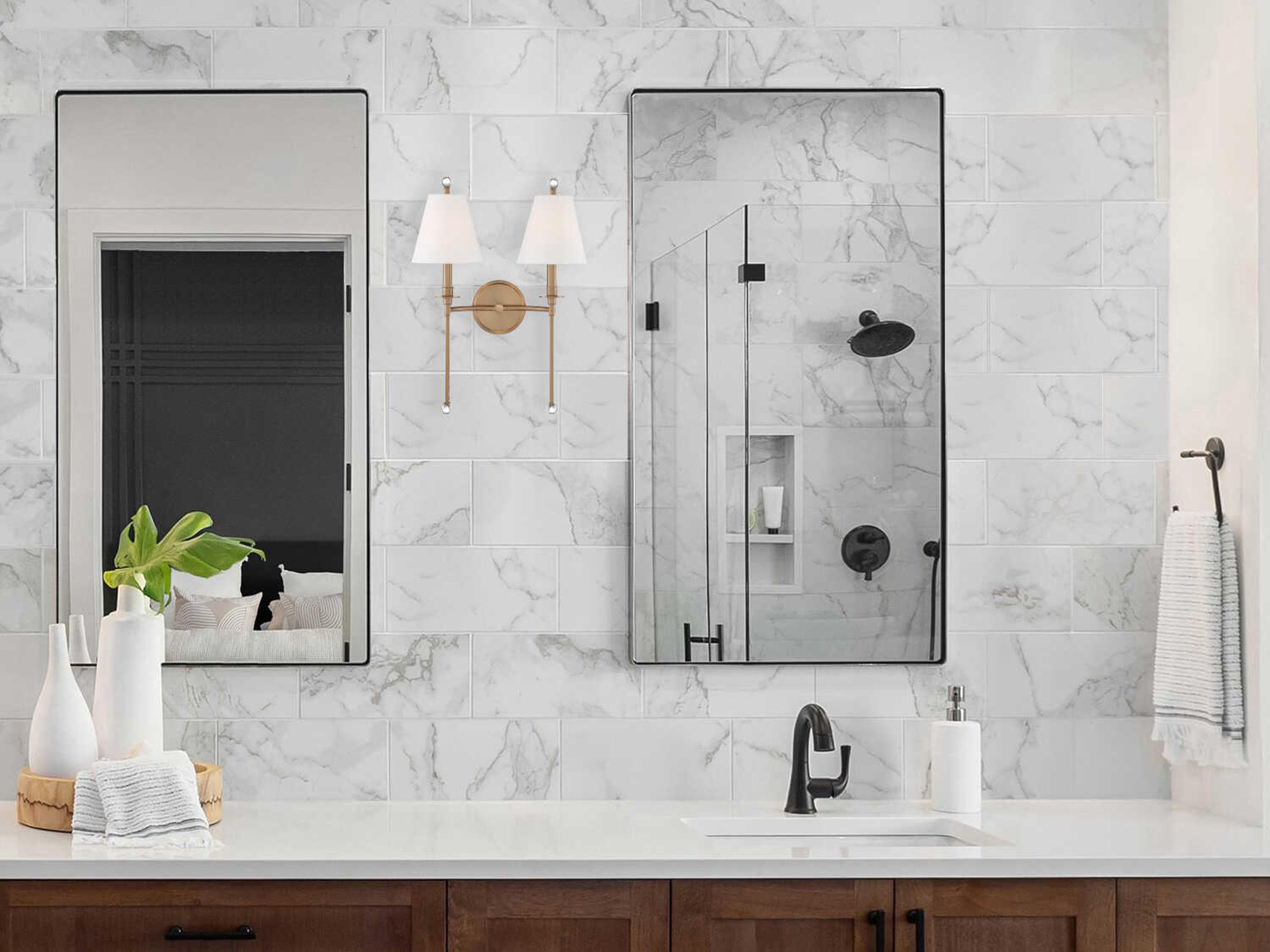 Crystorama Riverdale 2-Light Aged Brass Wall Sconce