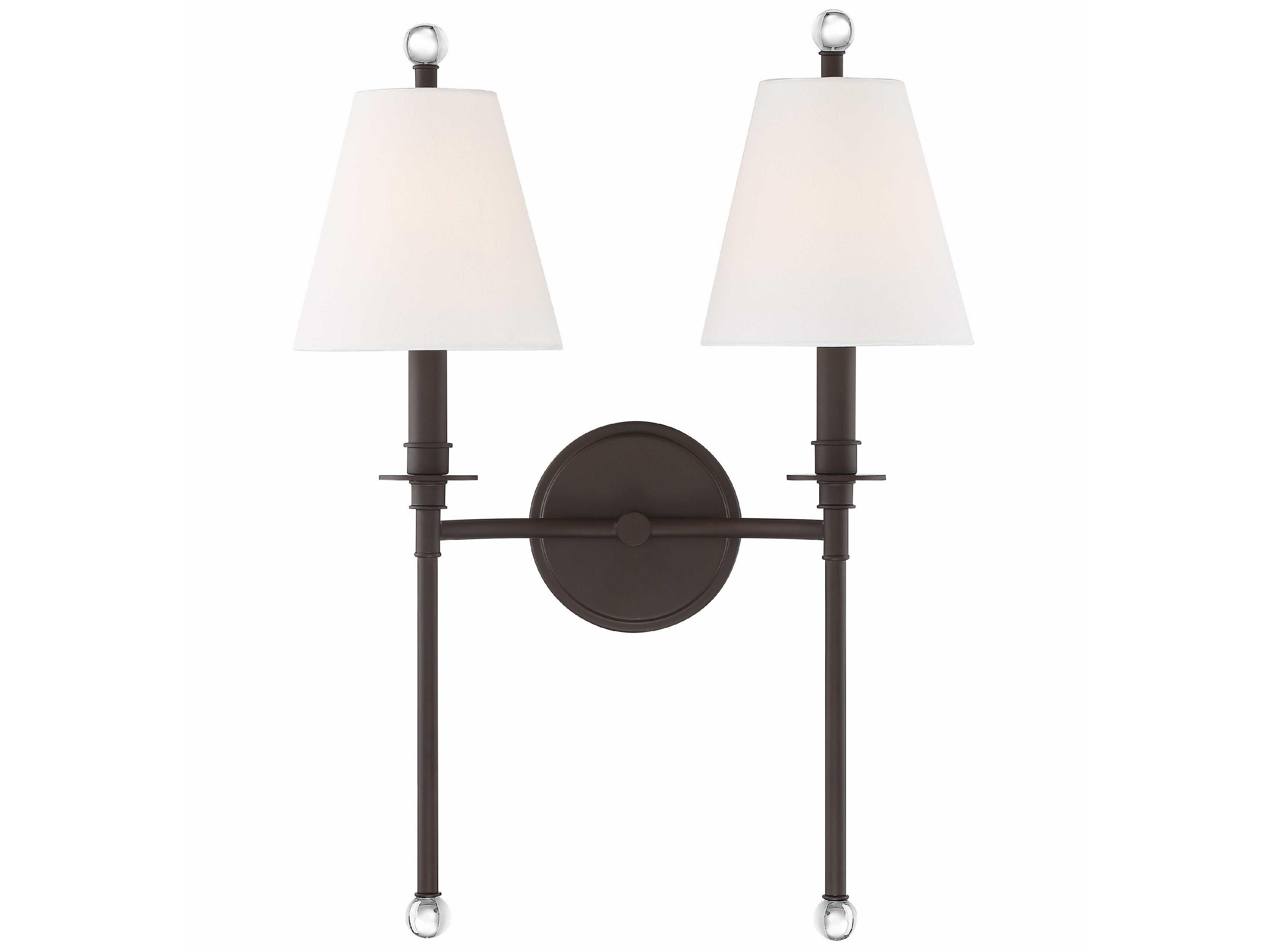 Crystorama Riverdale 2-Light Dark Bronze Wall Sconce