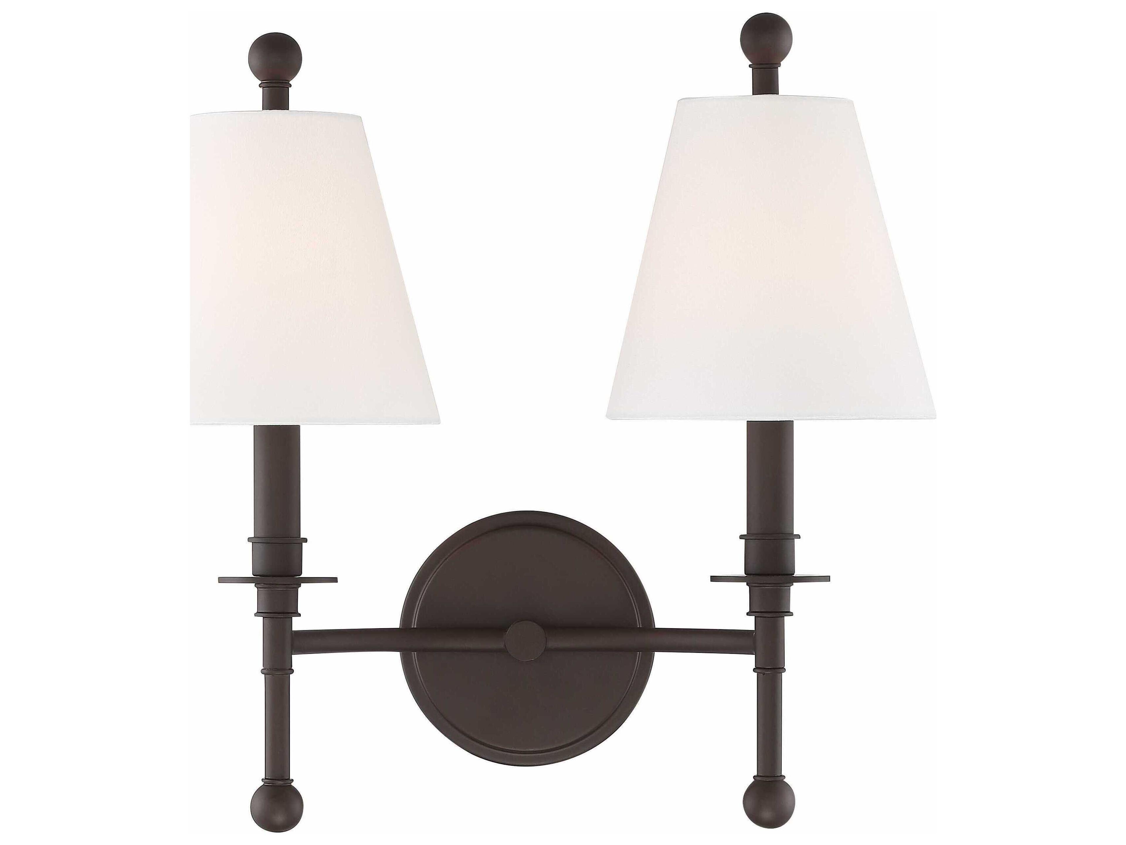 Crystorama Riverdale 2-Light Dark Bronze Wall Sconce