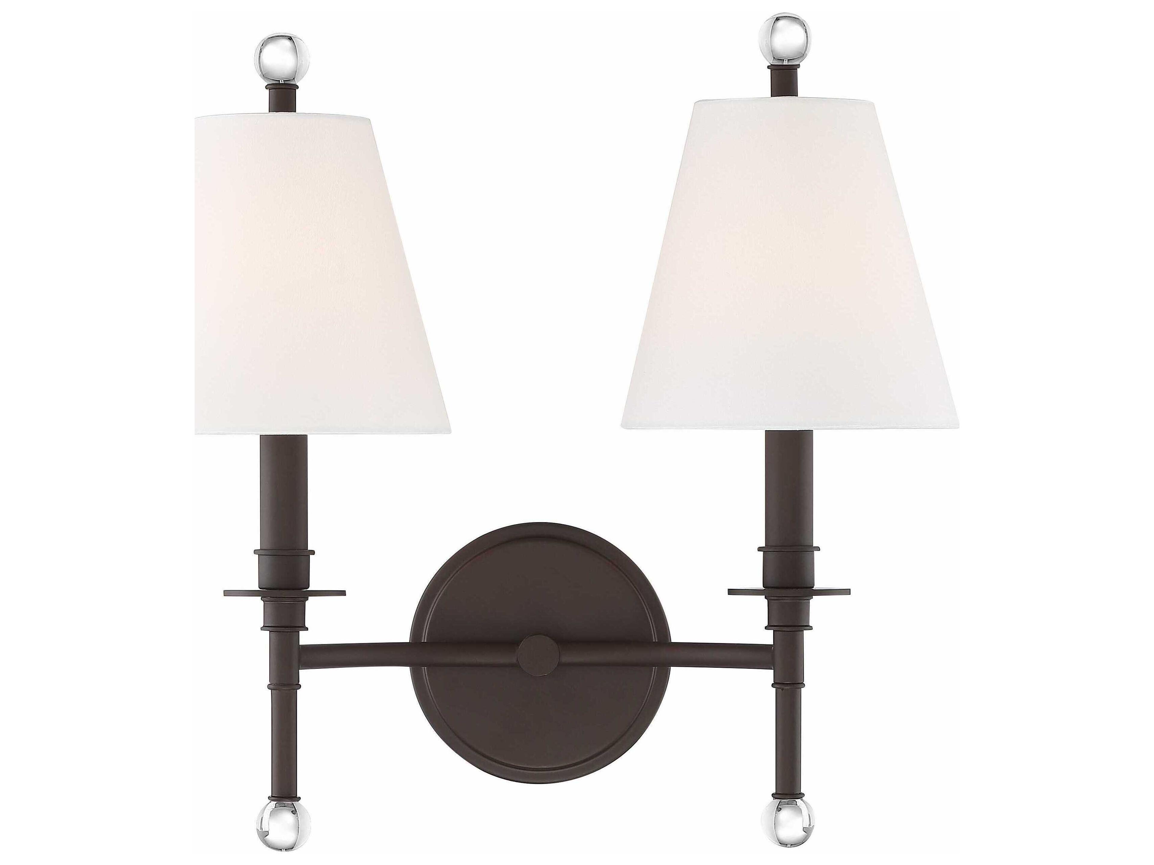Crystorama Riverdale 2-Light Dark Bronze Wall Sconce