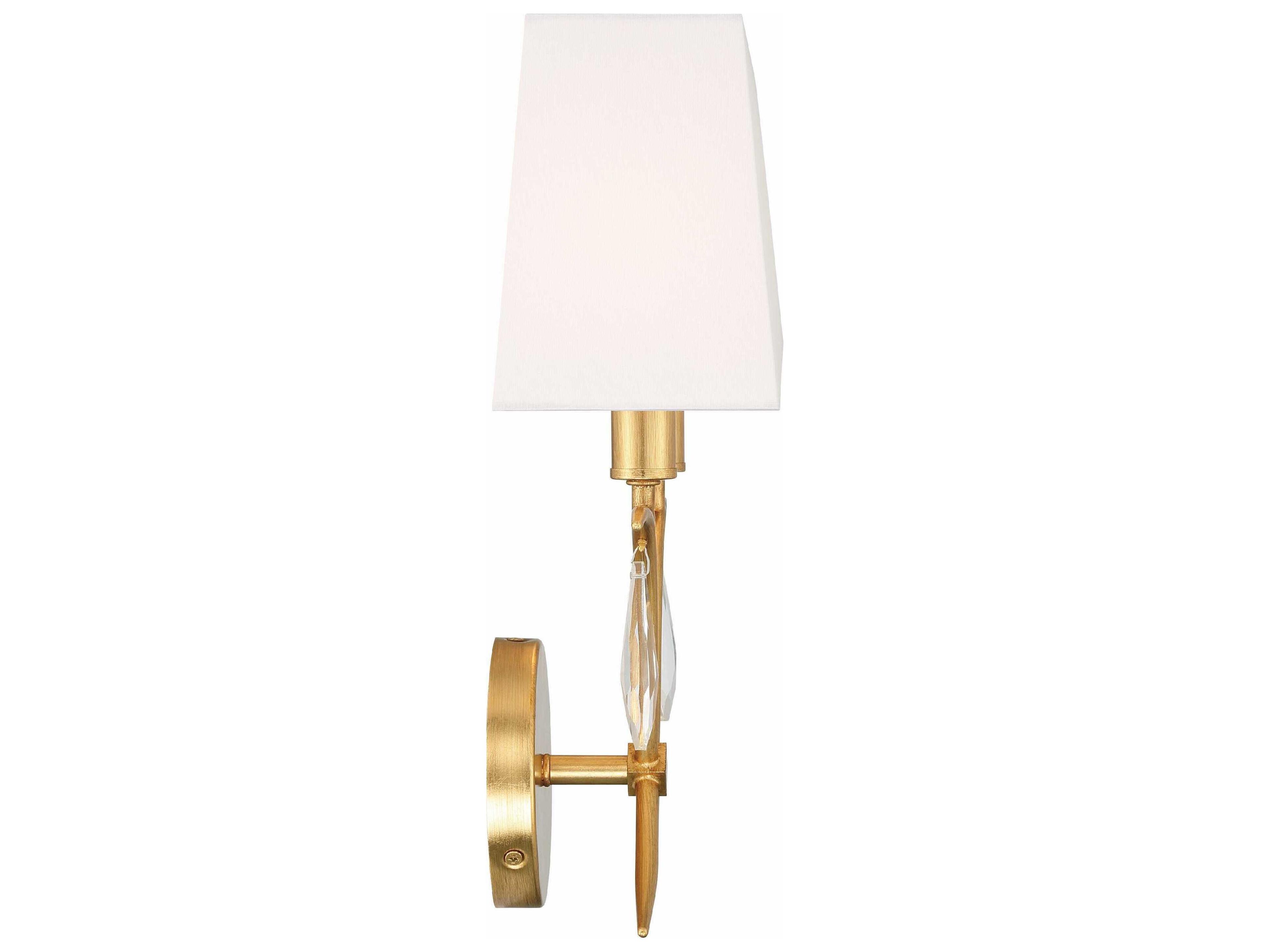 Crystorama Rollins 2-Light Antique Gold Crystal Wall Sconce