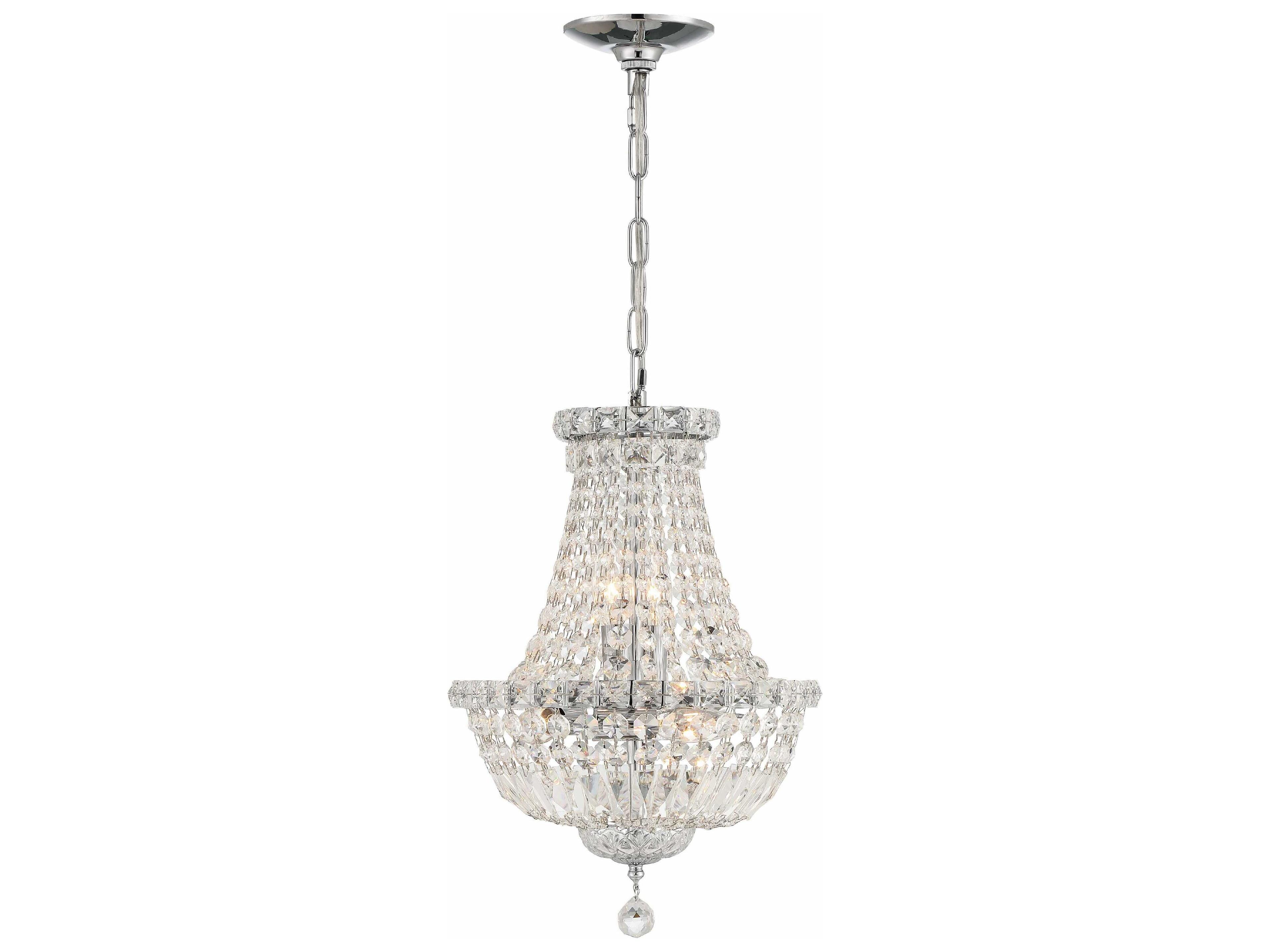 Roslyn 5-Light Polished Chrome Crystal Candelabra Empire Chandelier