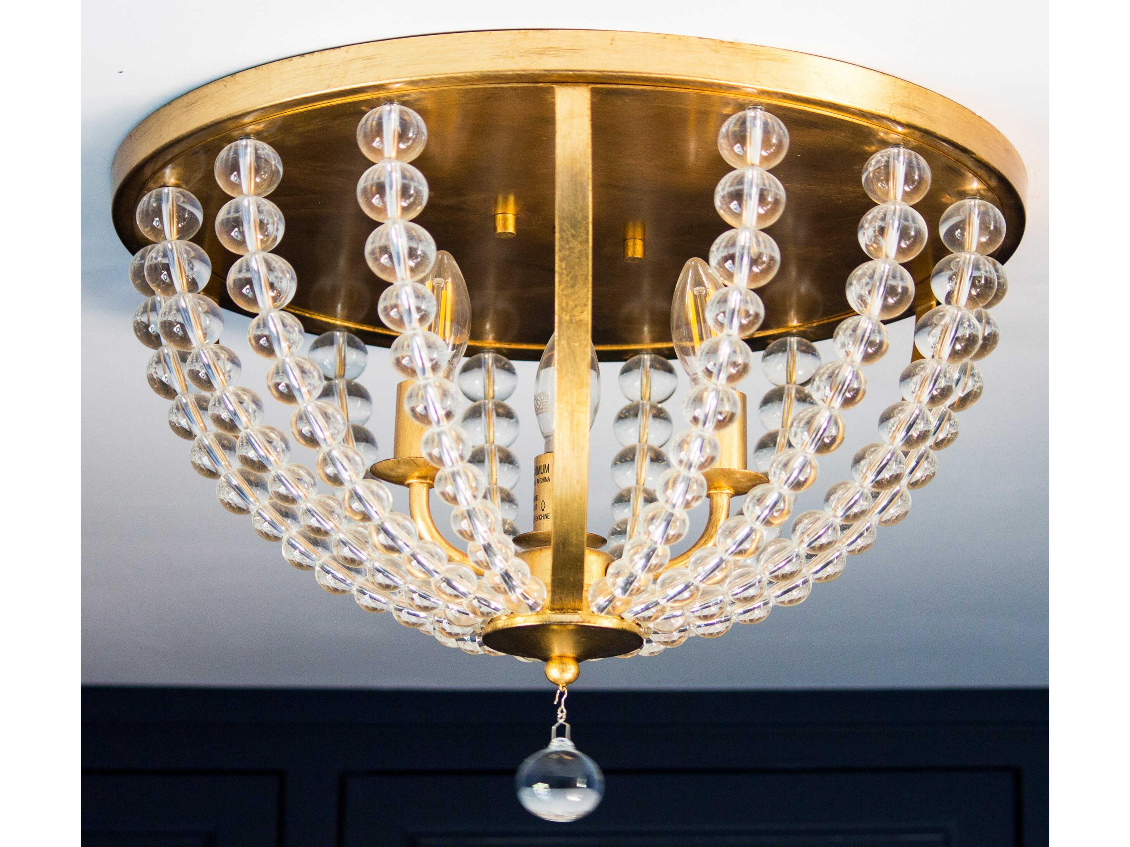 Crystorama Roxy 3-Light Antique Gold Glass Bowl Flush Mount