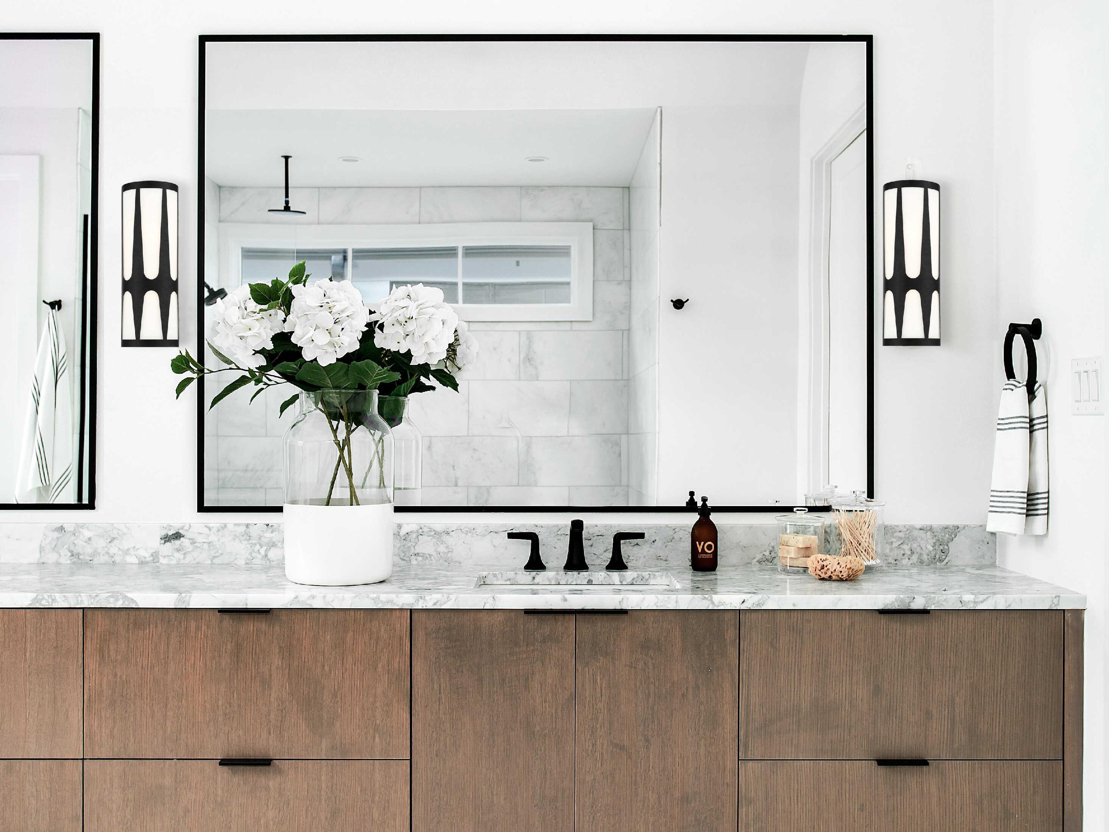 Crystorama Royston 2-Light Black Glass Wall Sconce