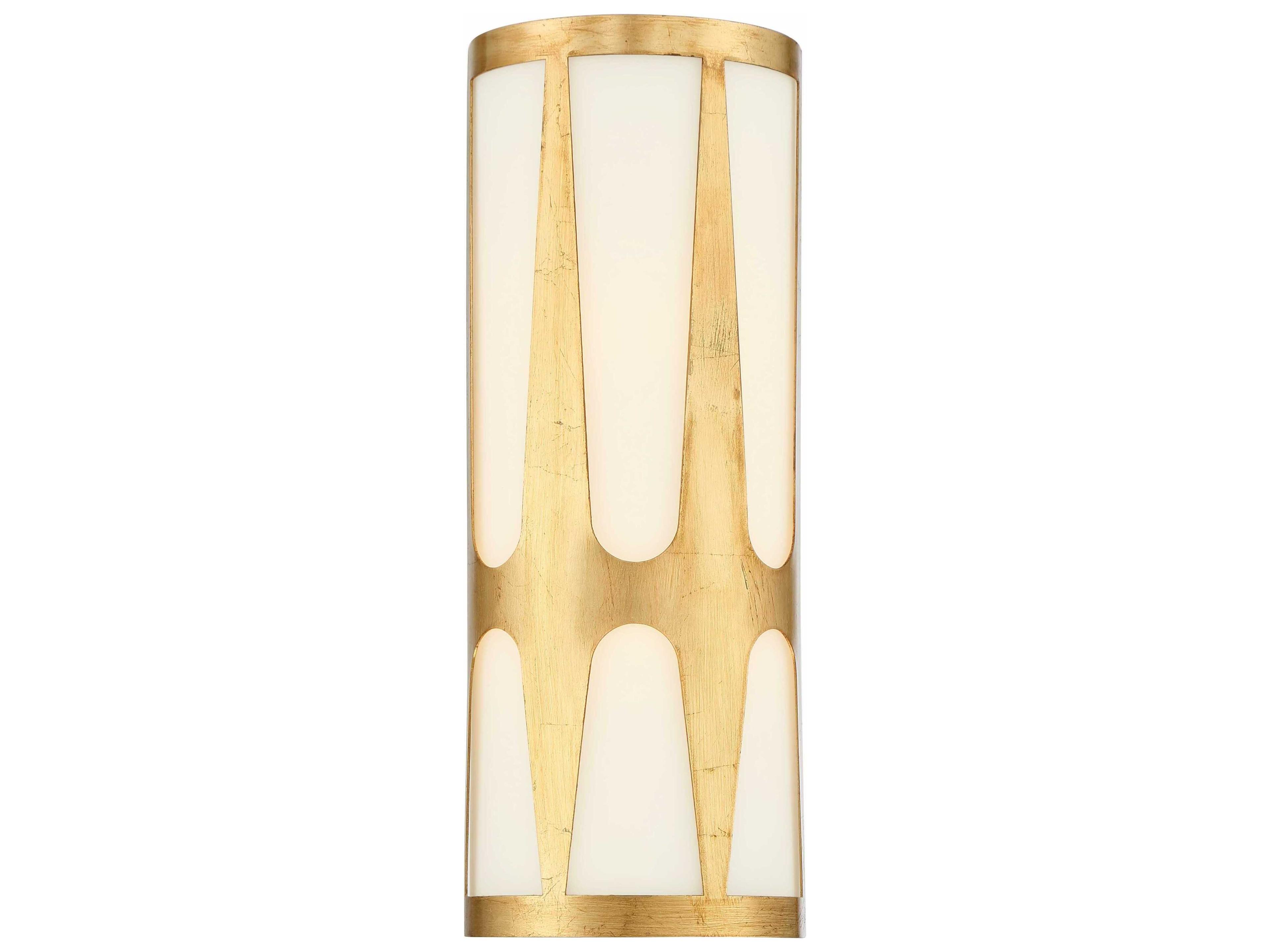 Royston 2-Light Antique Gold Glass Wall Sconce