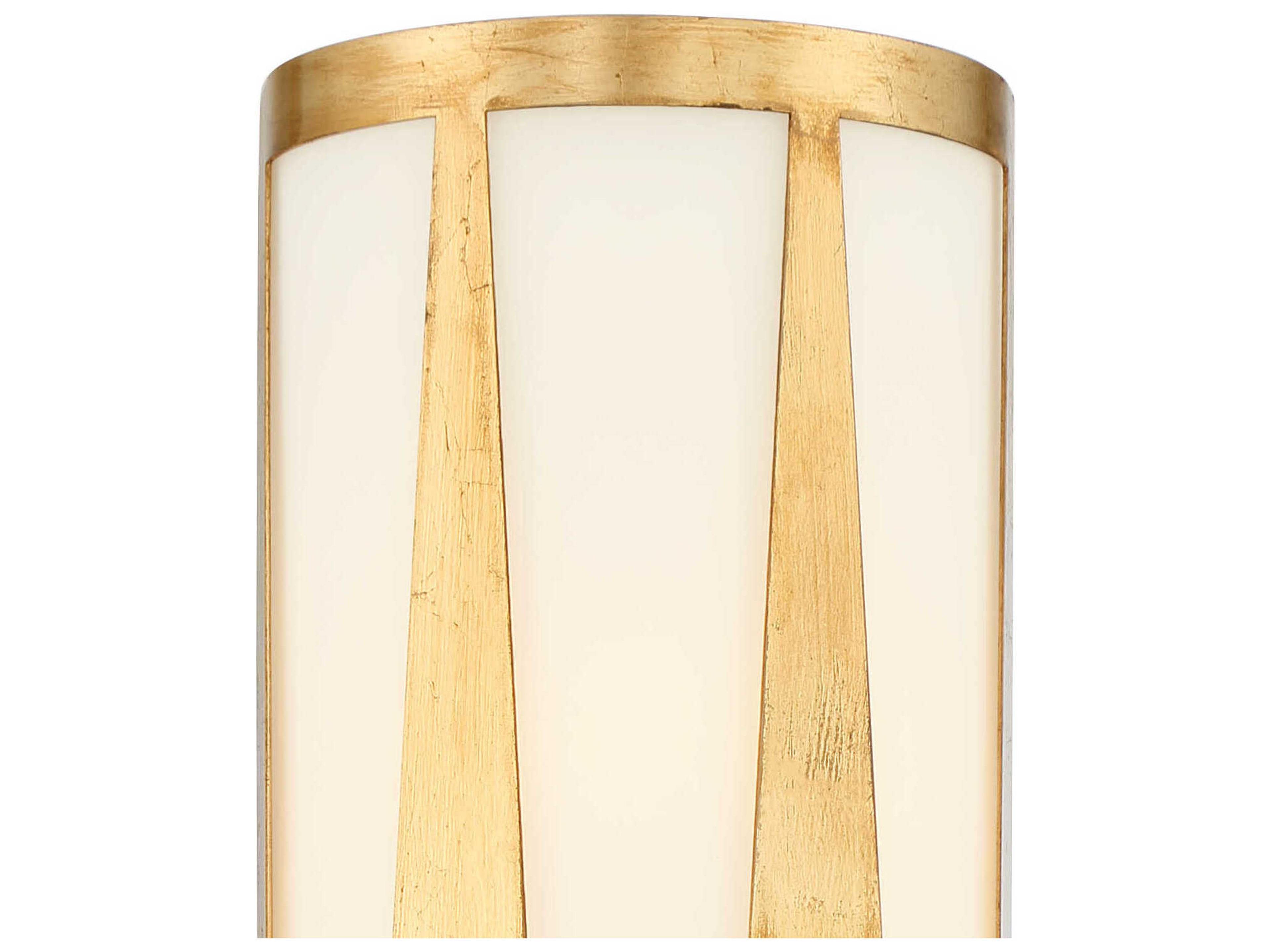 Crystorama Royston 2-Light Antique Gold Glass Wall Sconce