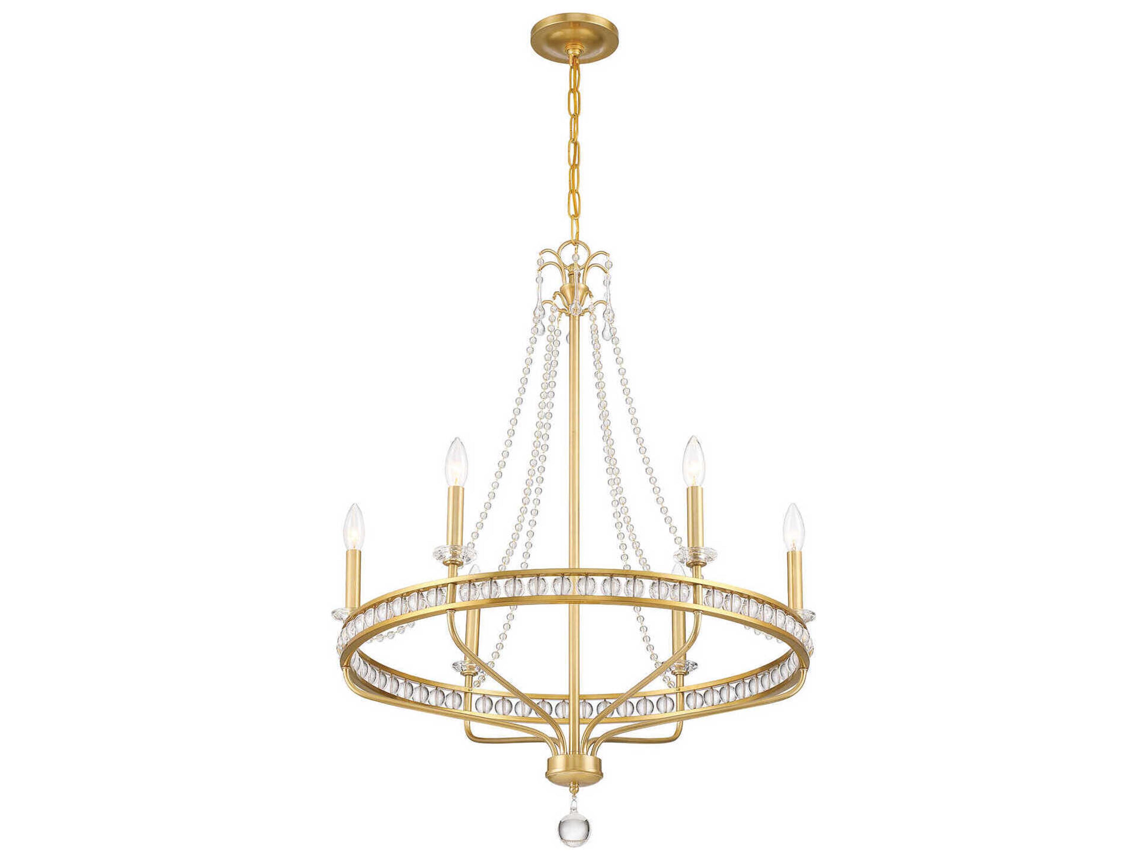 Crystorama Seville 6-Light Aged Brass Candelabra Chandelier