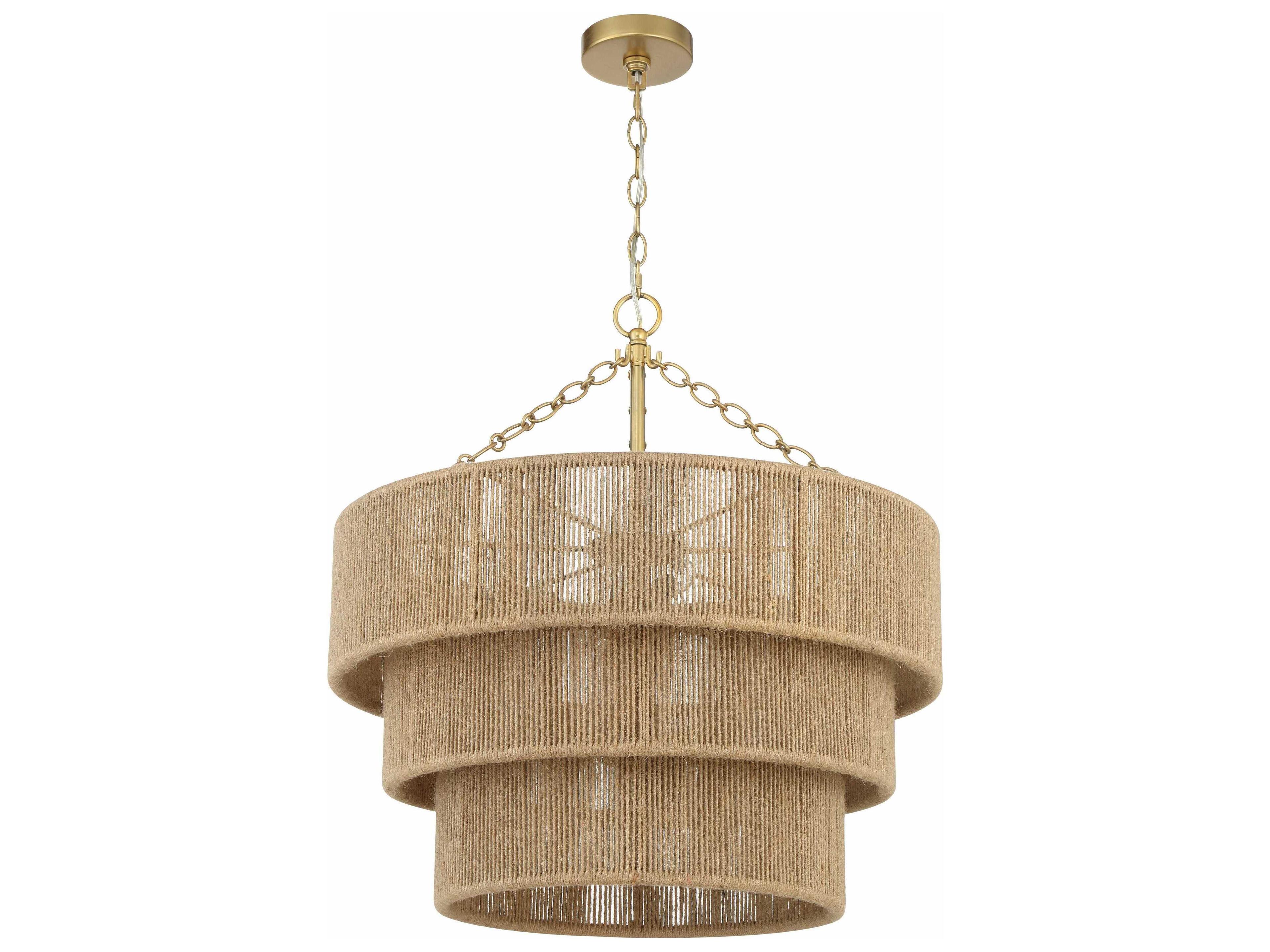 Shyla 10-Light Soft Gold Brown Candelabra Tiered Chandelier