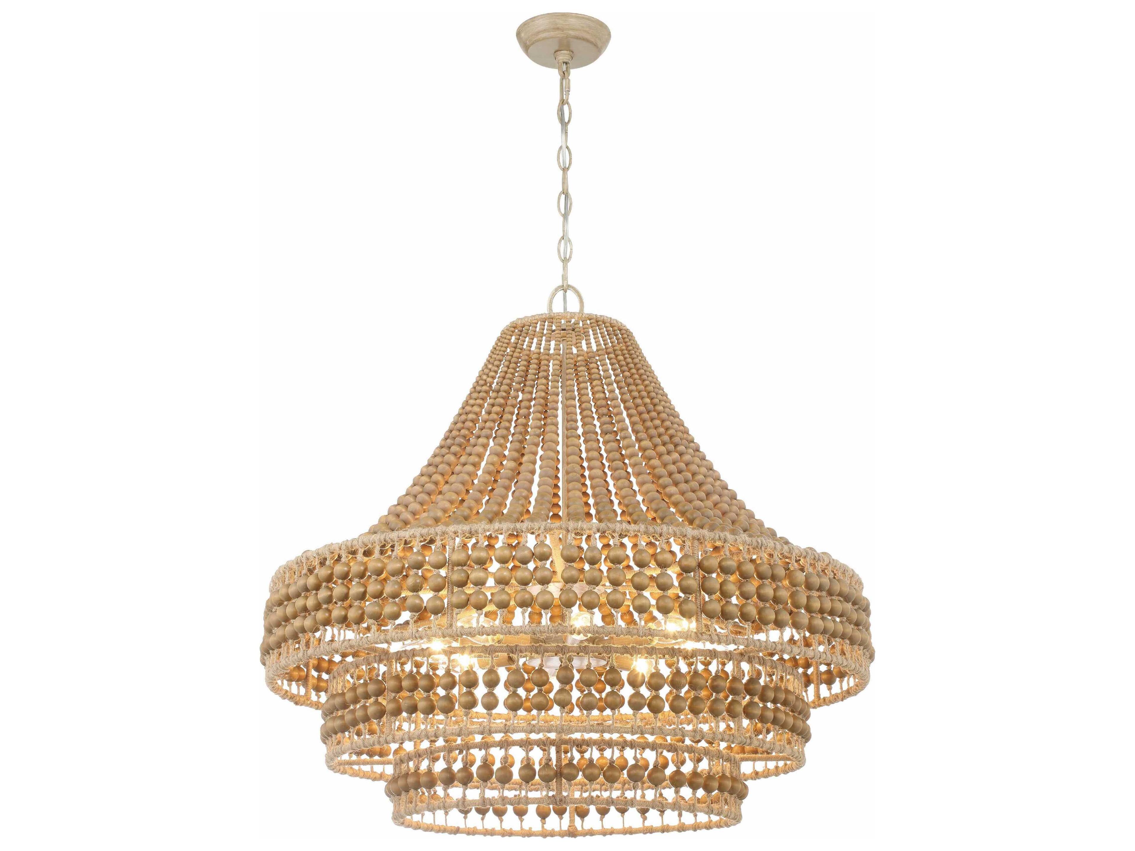 Crystorama Silas 8-Light Burnished Silver Brown Candelabra Chandelier