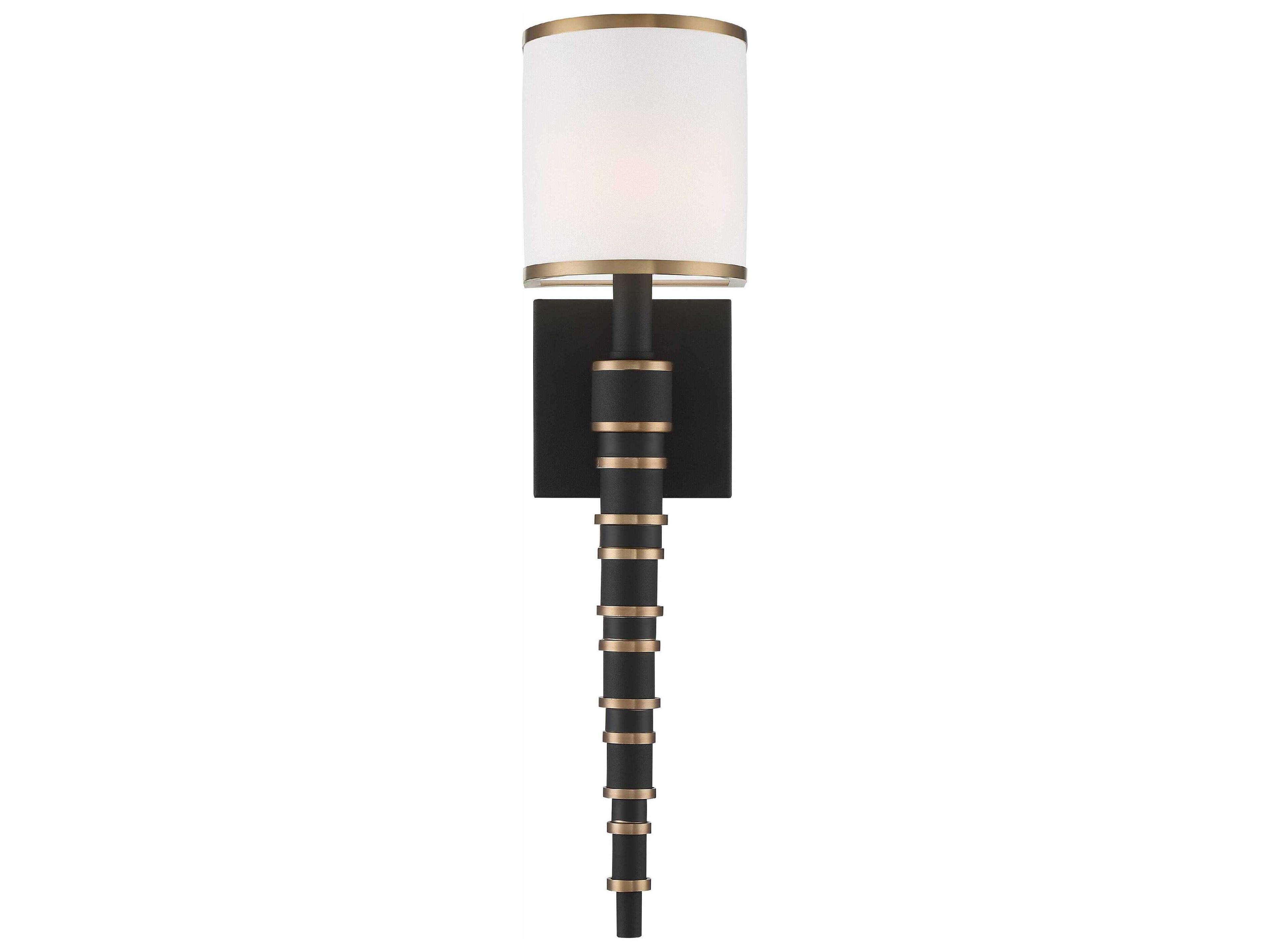 Sloane 1-Light Vibrant Gold Black Forged Wall Sconce