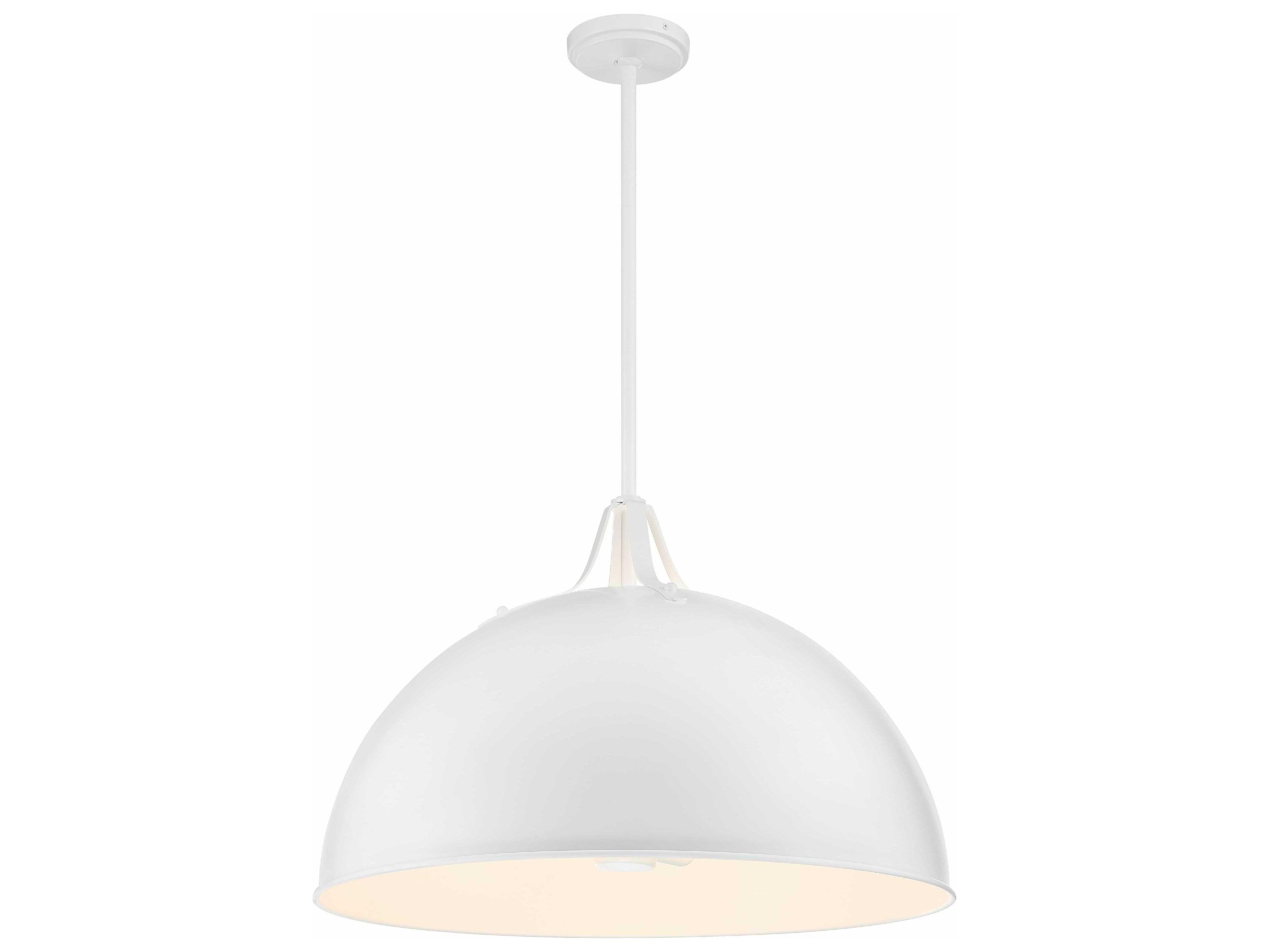 Crystorama Soto 3-Light White Dome Pendant