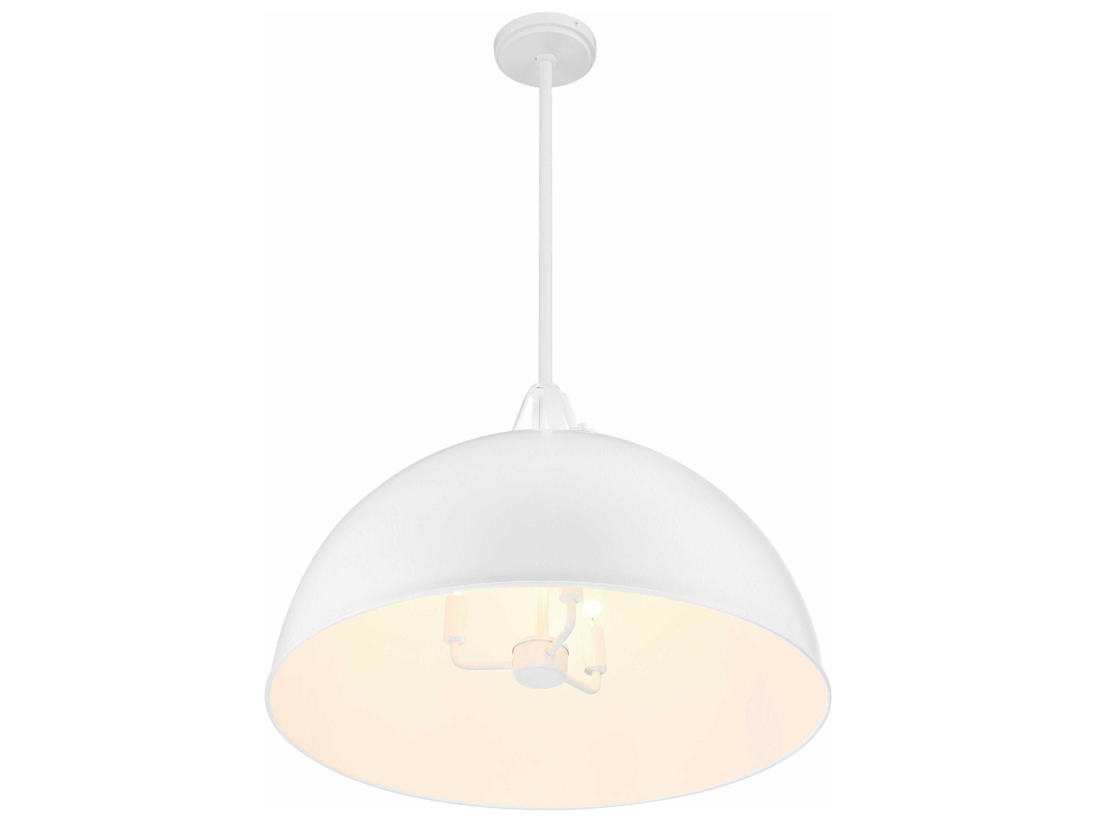 Crystorama Soto 3-Light White Dome Pendant