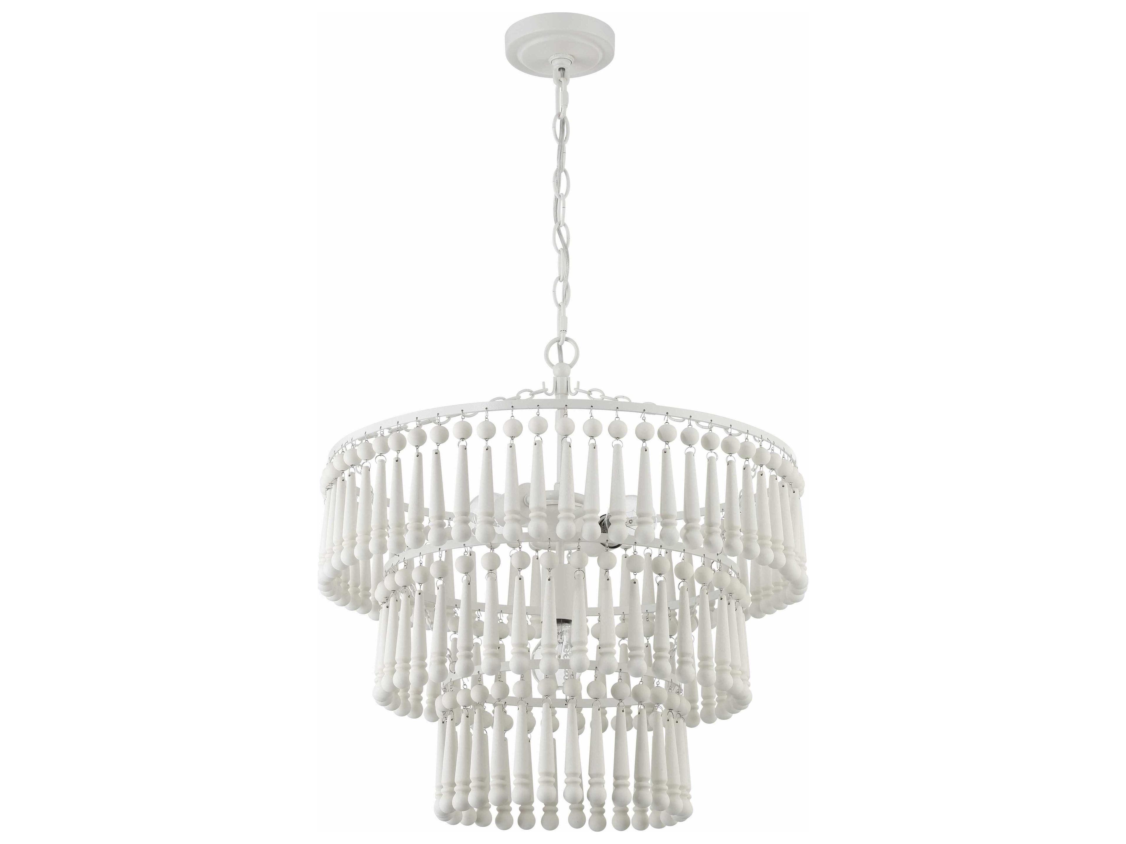 Crystorama Tiana 3-Light Matte White Tiered Pendant