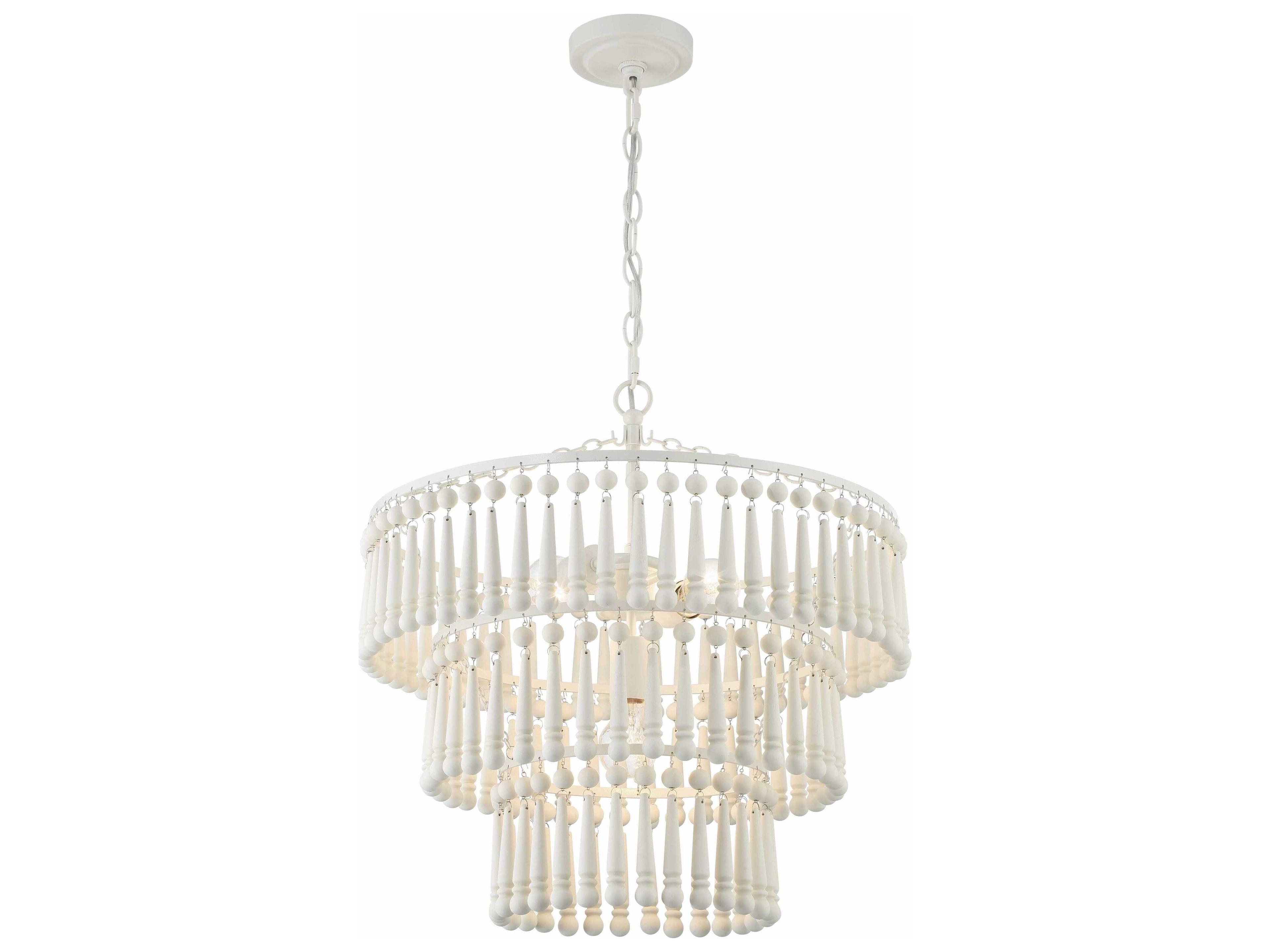 Crystorama Tiana 3-Light Matte White Tiered Pendant