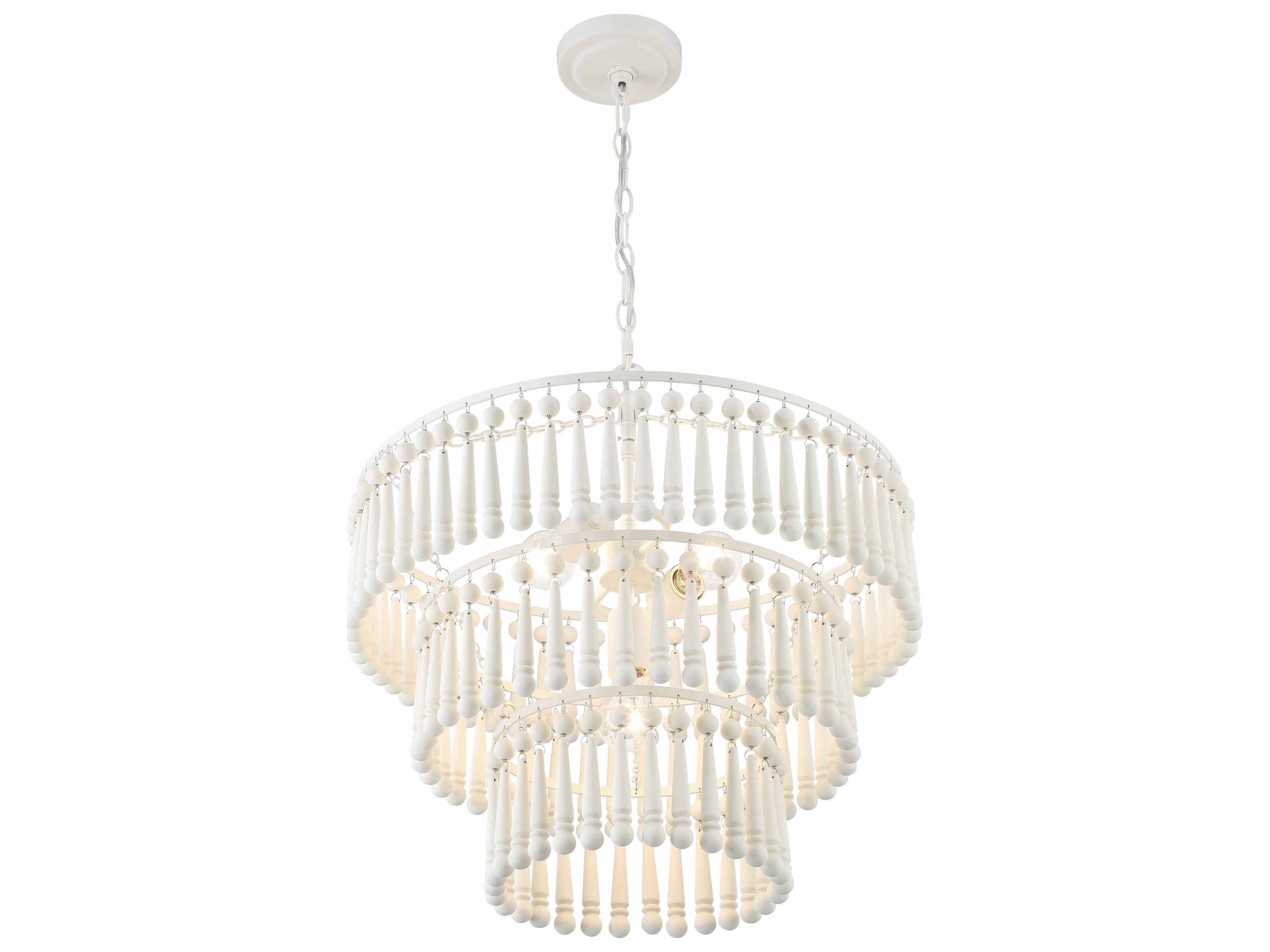 Crystorama Tiana 3-Light Matte White Tiered Pendant
